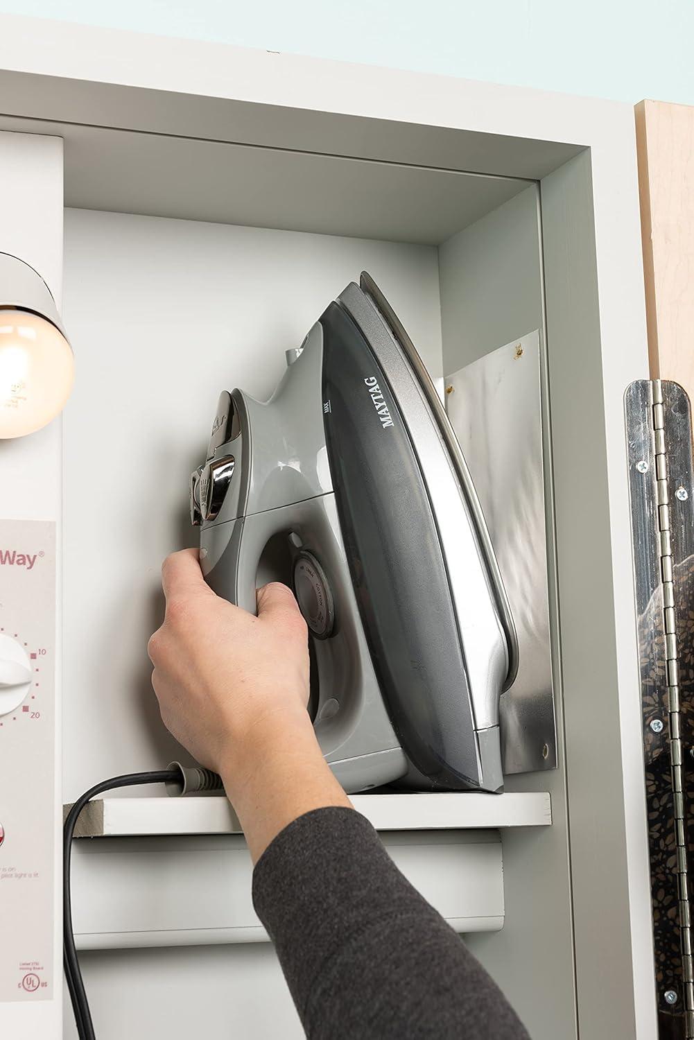 Cool Gray Deluxe Swivel Ironing Center with Flat White Door