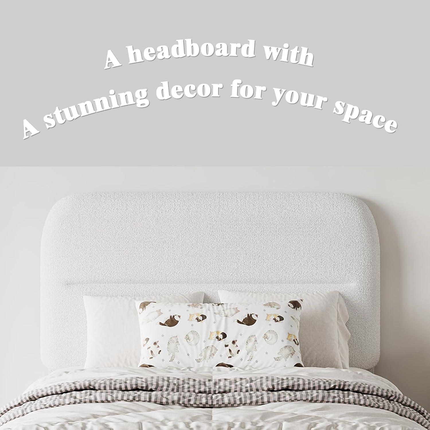 Boucle Upholstered Platform Bed Frame