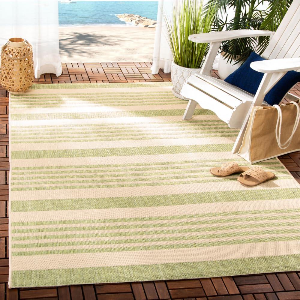 Courtyard CY6062 Power Loomed Indoor/Outdoor Area Rug - Beige/Sweet Pea - 6'7"x9'6" - Safavieh.