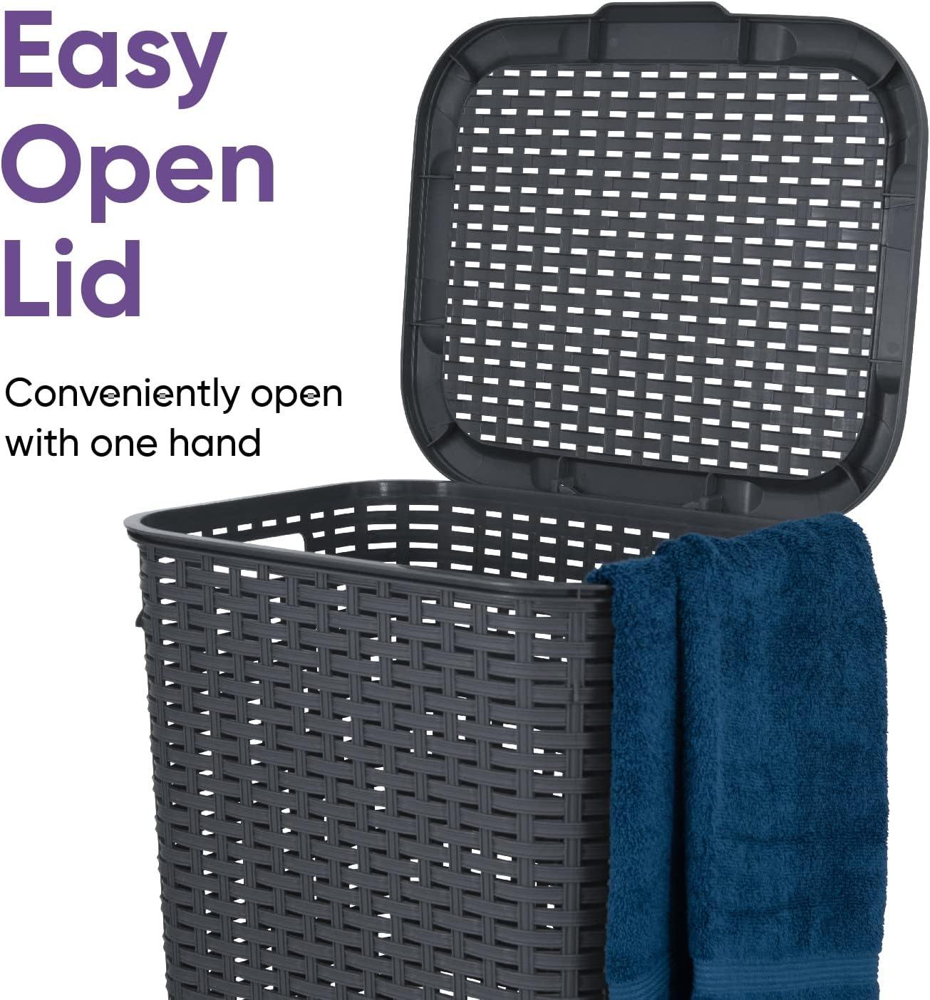 Rebrilliant Plastic Laundry Hamper with Handles