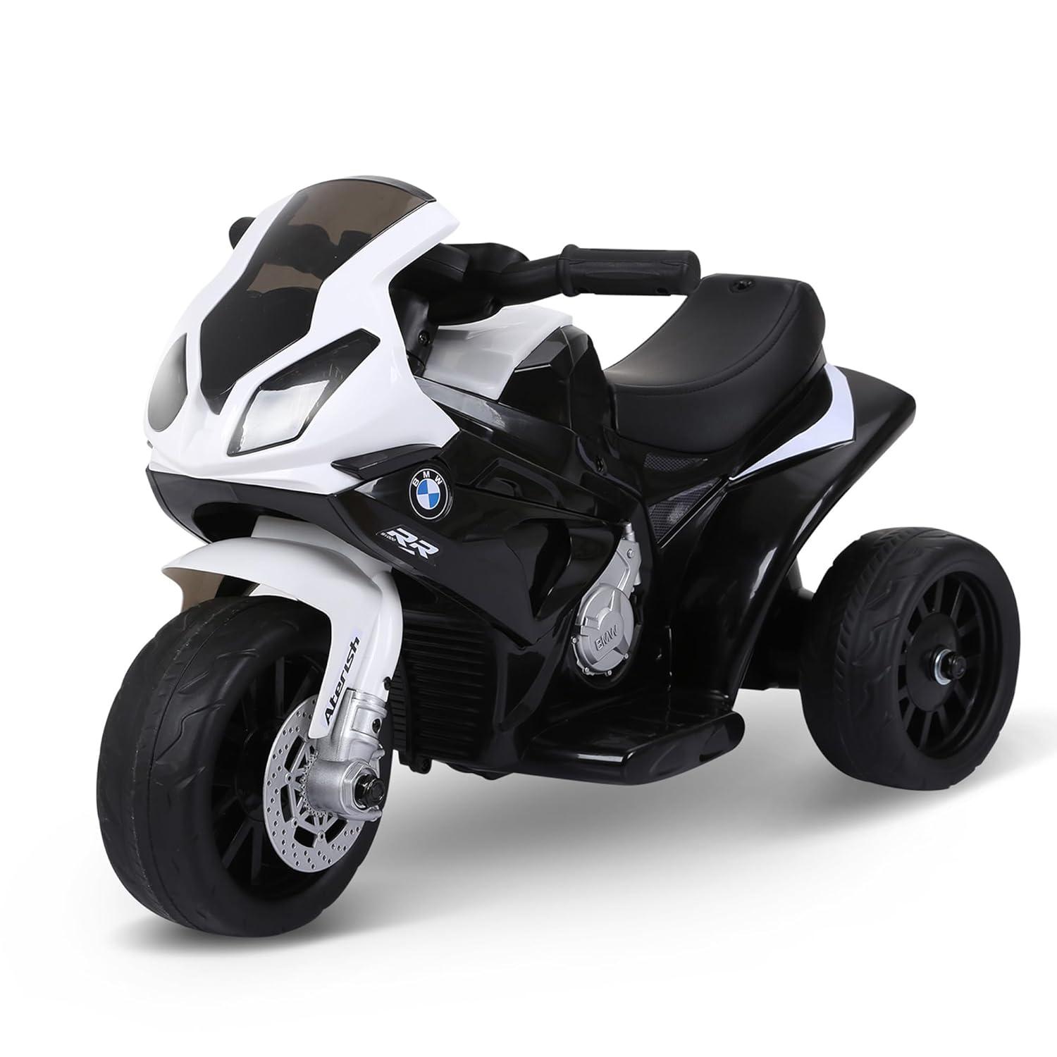 Aosom 6V Kids Motorcycle Licensed BMW, Toddler Motorcycle with Headlight, Music, 3 Wheeled Electric Motorcycle for Kids, Gift for Boys & Girls, Black