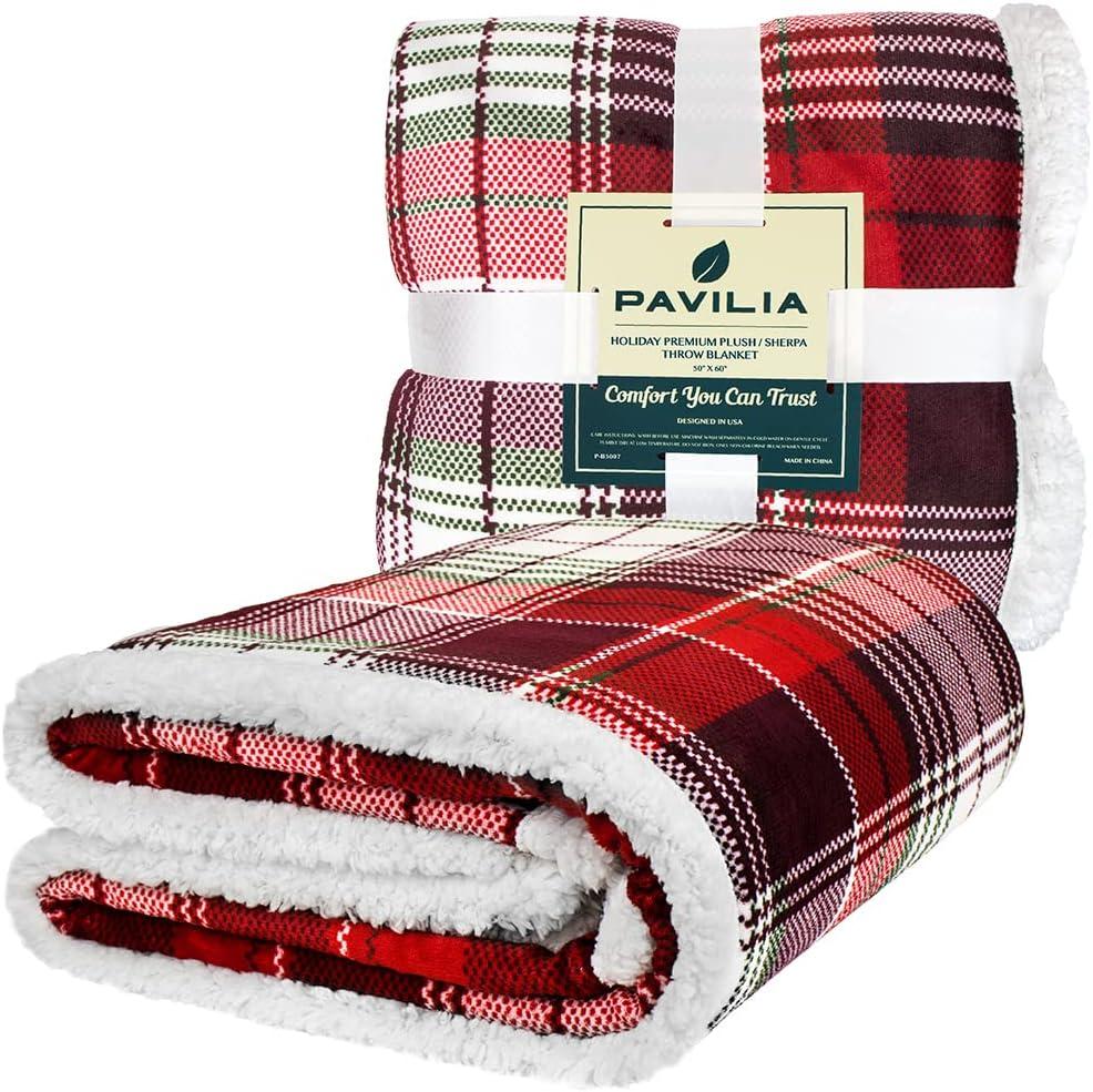 PAVILIA Soft Fleece Blanket Throw for Couch, Lightweight Plush Warm Blankets for Bed Sofa with Jacquard Pattern