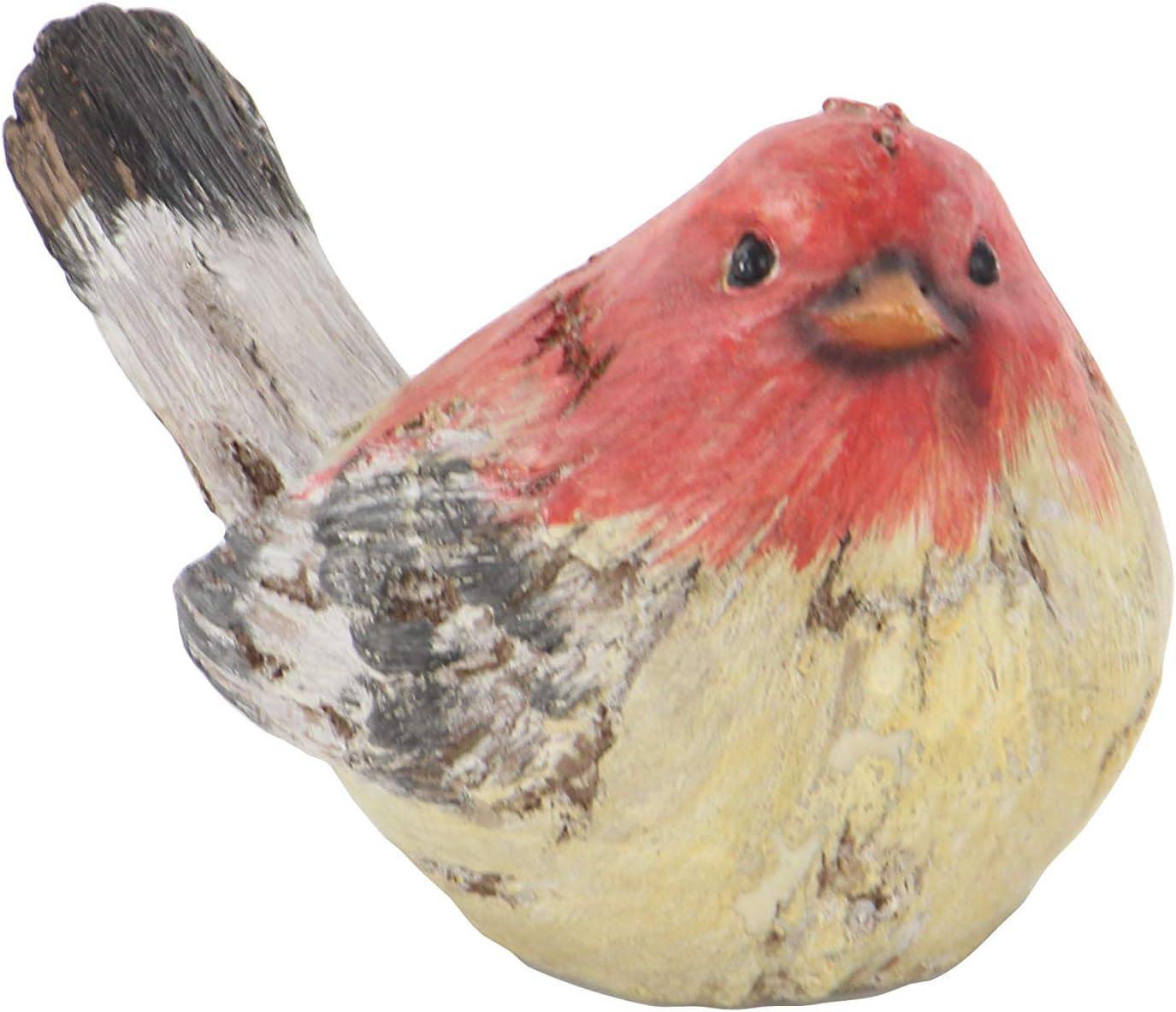 8"W, 6"H Multi Colored Polystone Bird Sculpture, by DecMode (4 Count)