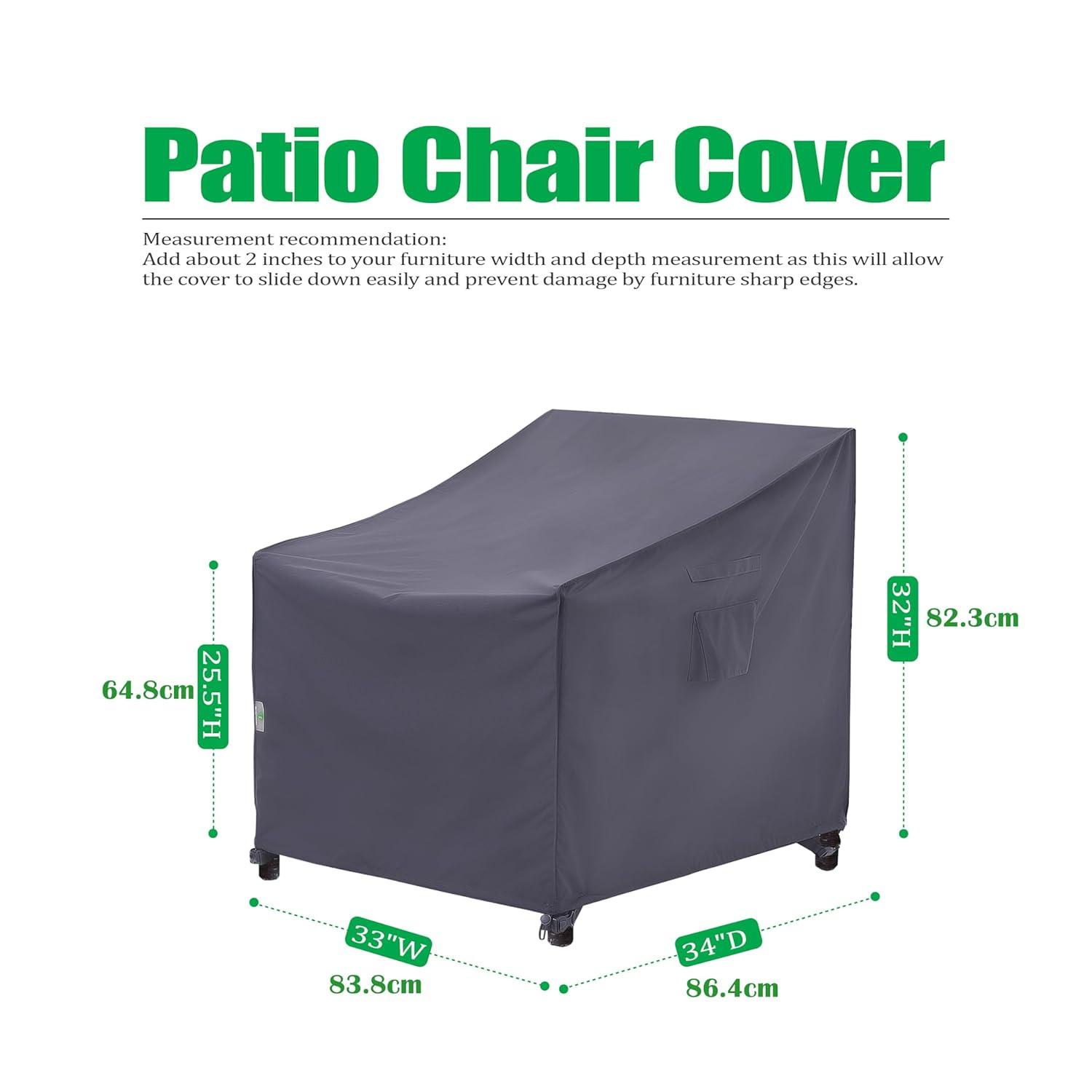 F&J Outdoors Premium Waterproof Outdoor Patio Chair Cover: Latest Rip-Stop Fabric, 3-Year Warranty