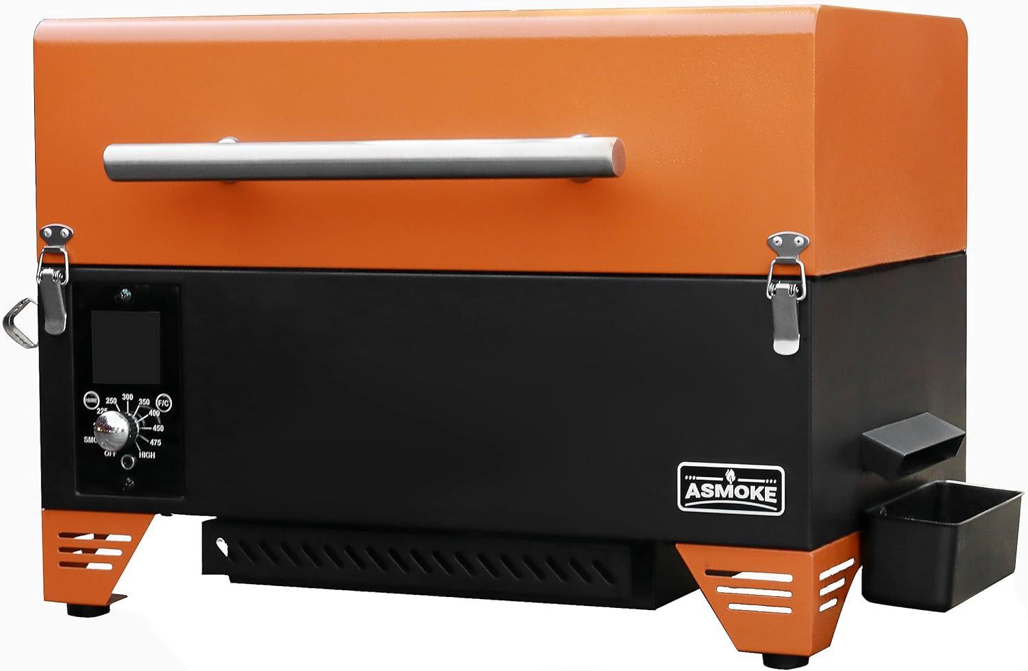 ASMOKE Orange Portable Pellet Smoker Grill with ASCA System