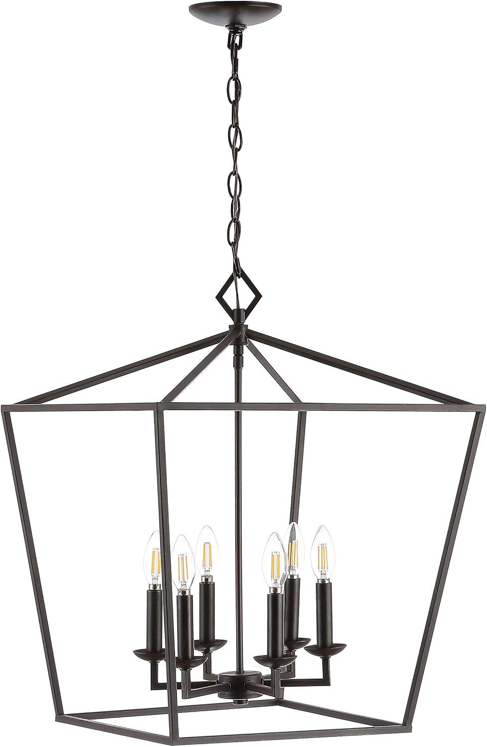 Velsa 6 Light Pendant - Oil Rubbed Bronze (Black) - Safavieh.