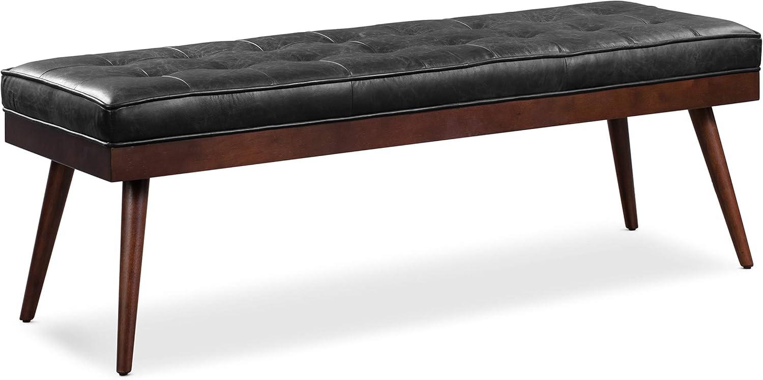 Athan Full-Grain Italian Genuine Leather Bench