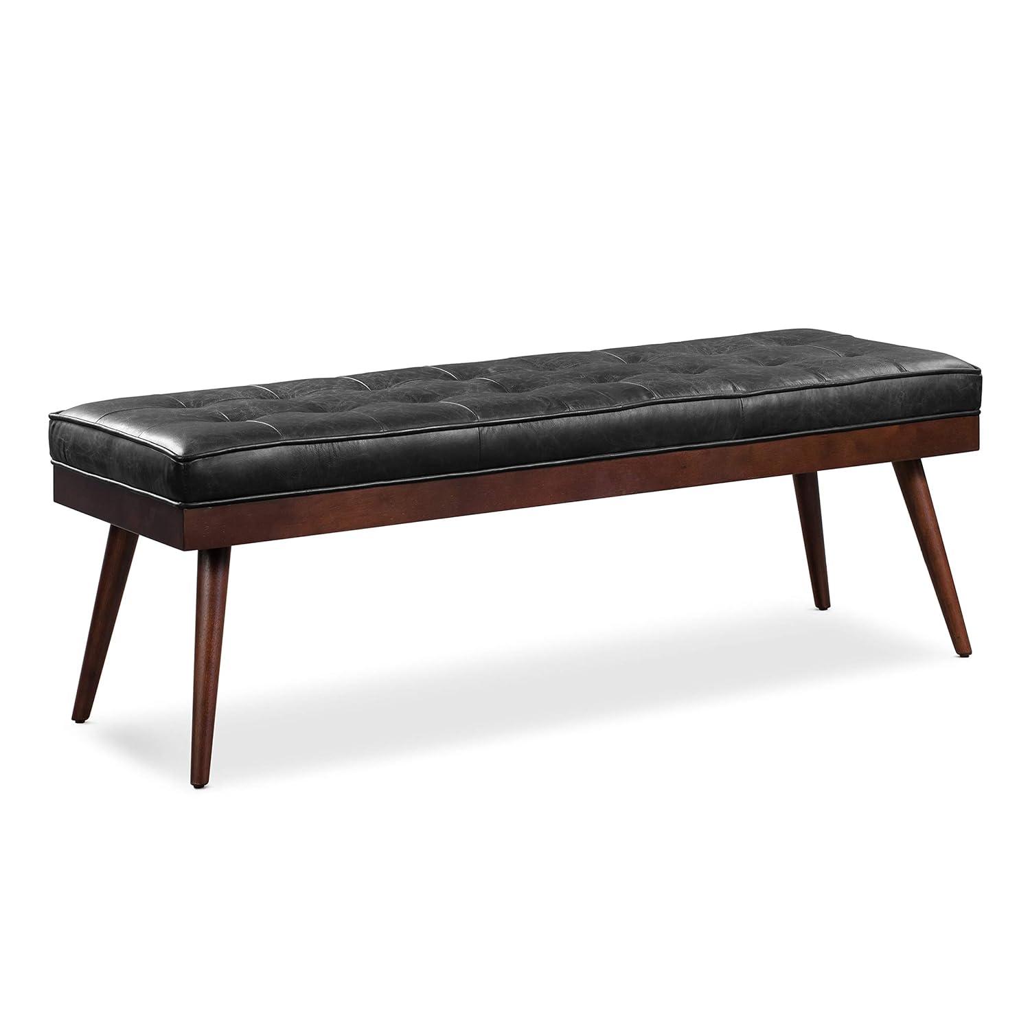 Athan Full-Grain Italian Genuine Leather Bench