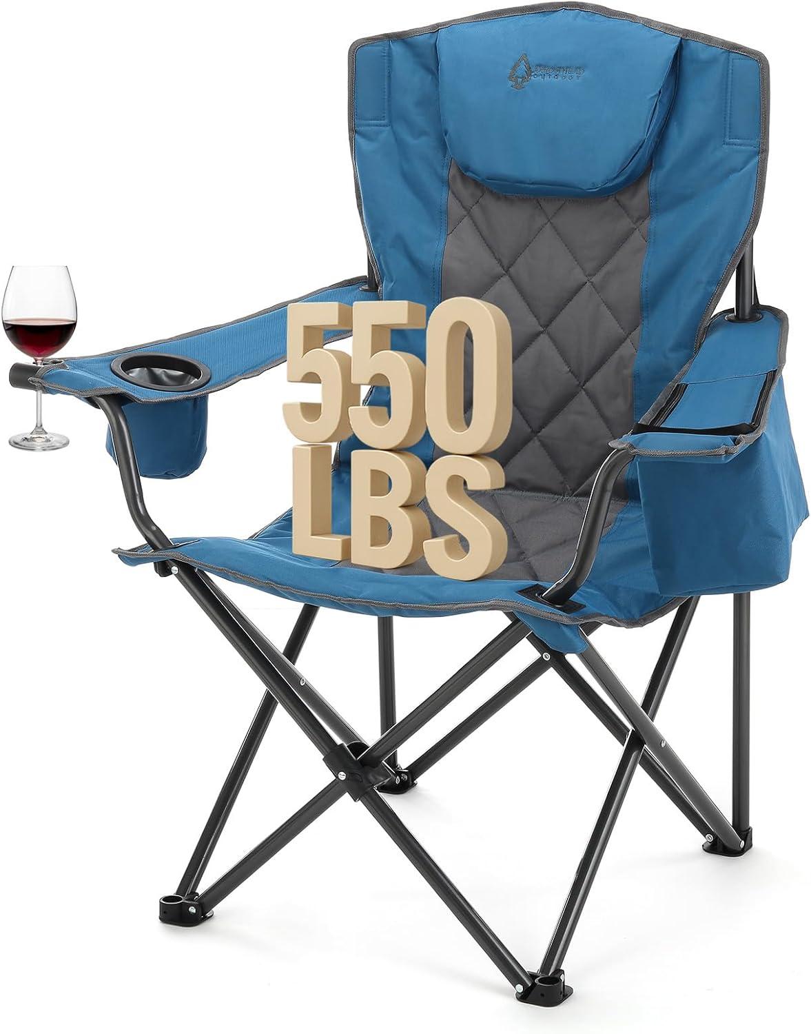 ARROWHEAD Outdoor Folding Camping Chair with Cushions