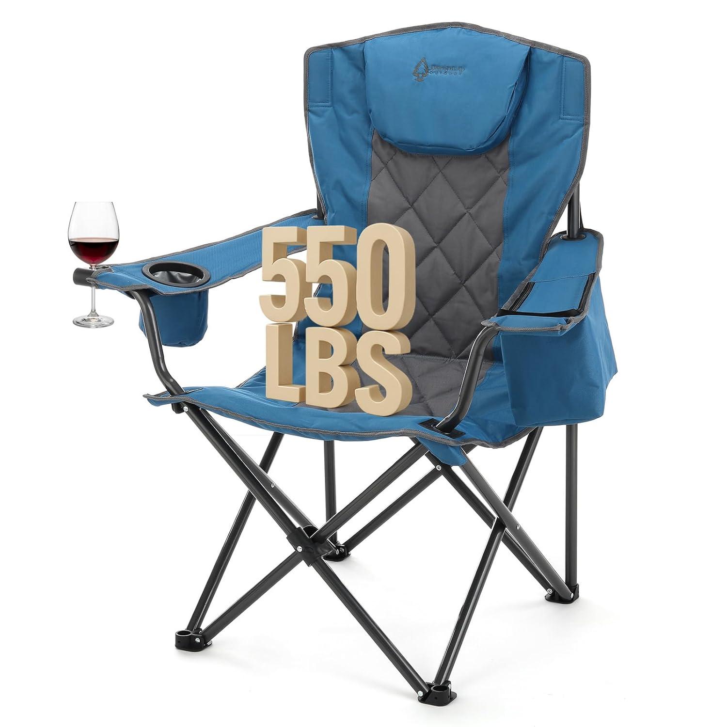 ARROWHEAD Outdoor Folding Camping Chair with Cushions