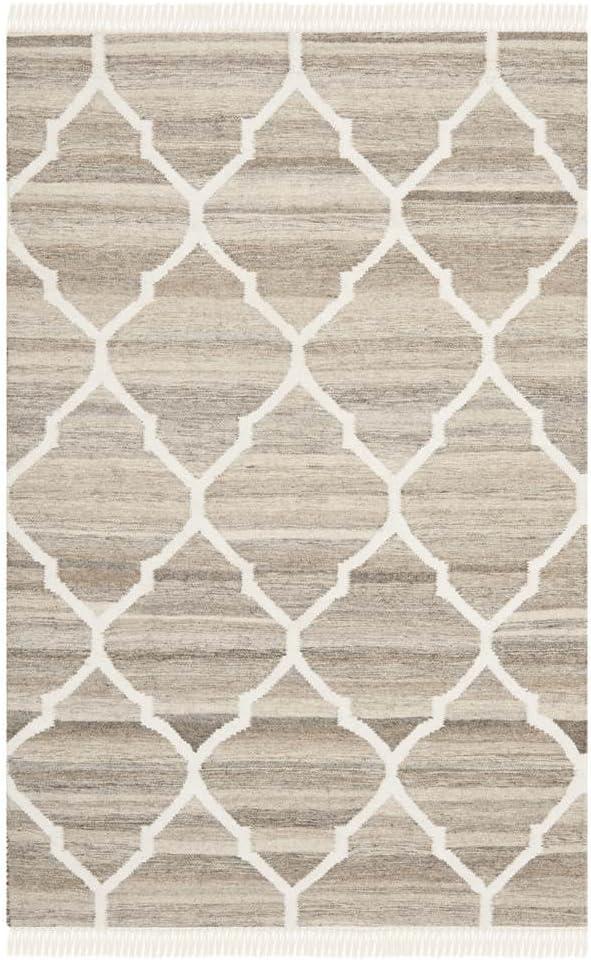 House of Hampton® Towles Natural Hand Woven 60% Wool, 20% Viscose, And 20% Cotton Geometric Rug