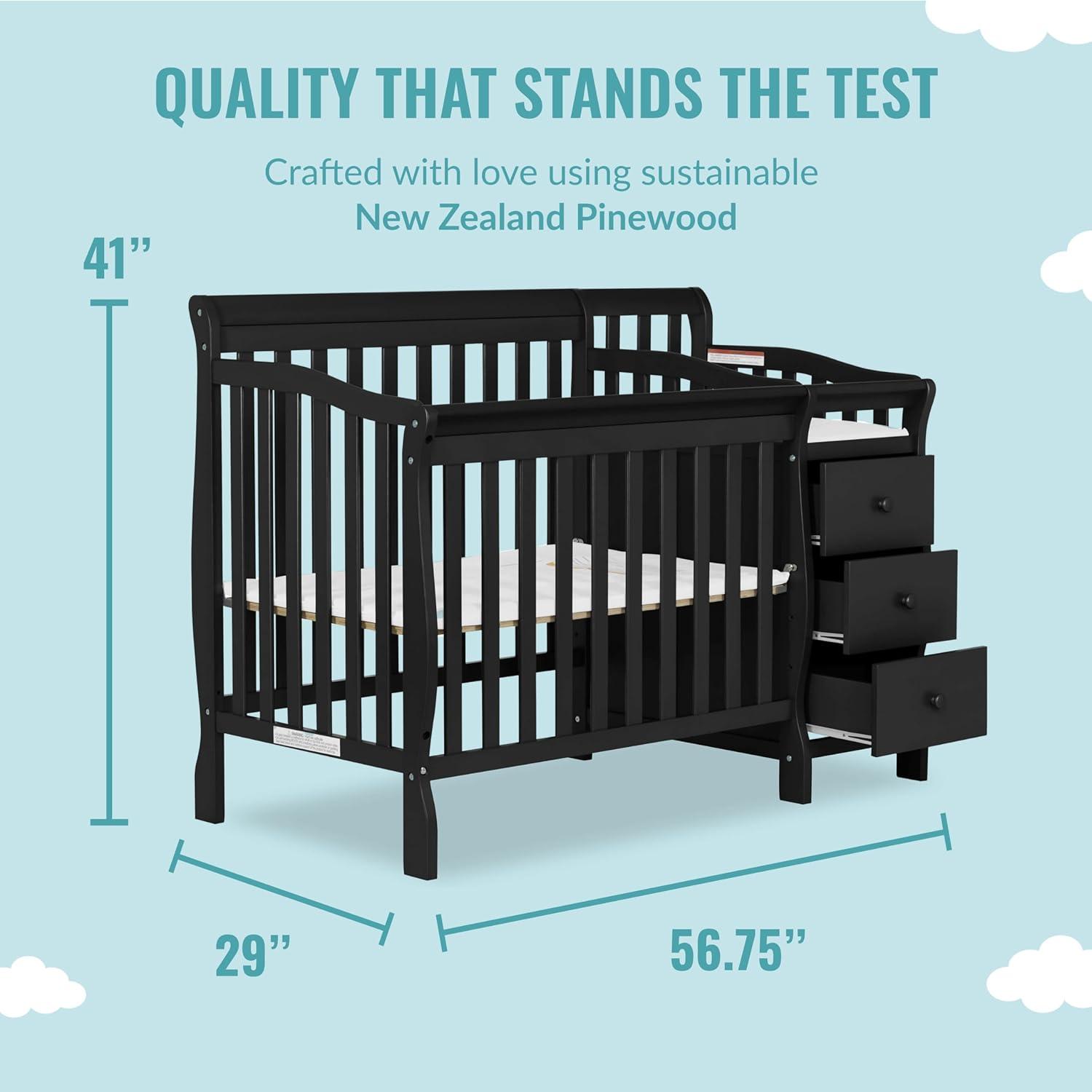 Dream On Me Jayden 4-in-1 Mini Convertible Crib and Changer