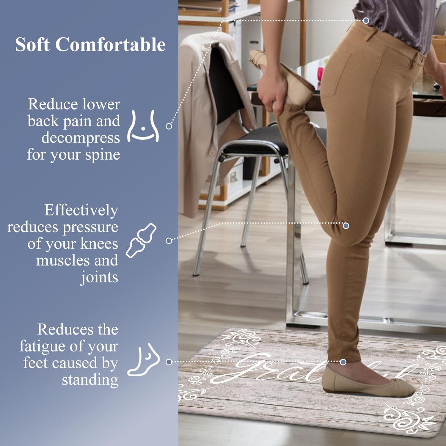 Rosalind Wheeler The Anti Fatigue Kitchen Mat Set of 2 Non Slip Cushioned Kitchen Mats for Floor Waterproof Farmhouse Kitchen Rugs and Mats Set Comfort Standing Desk Mat Carpet