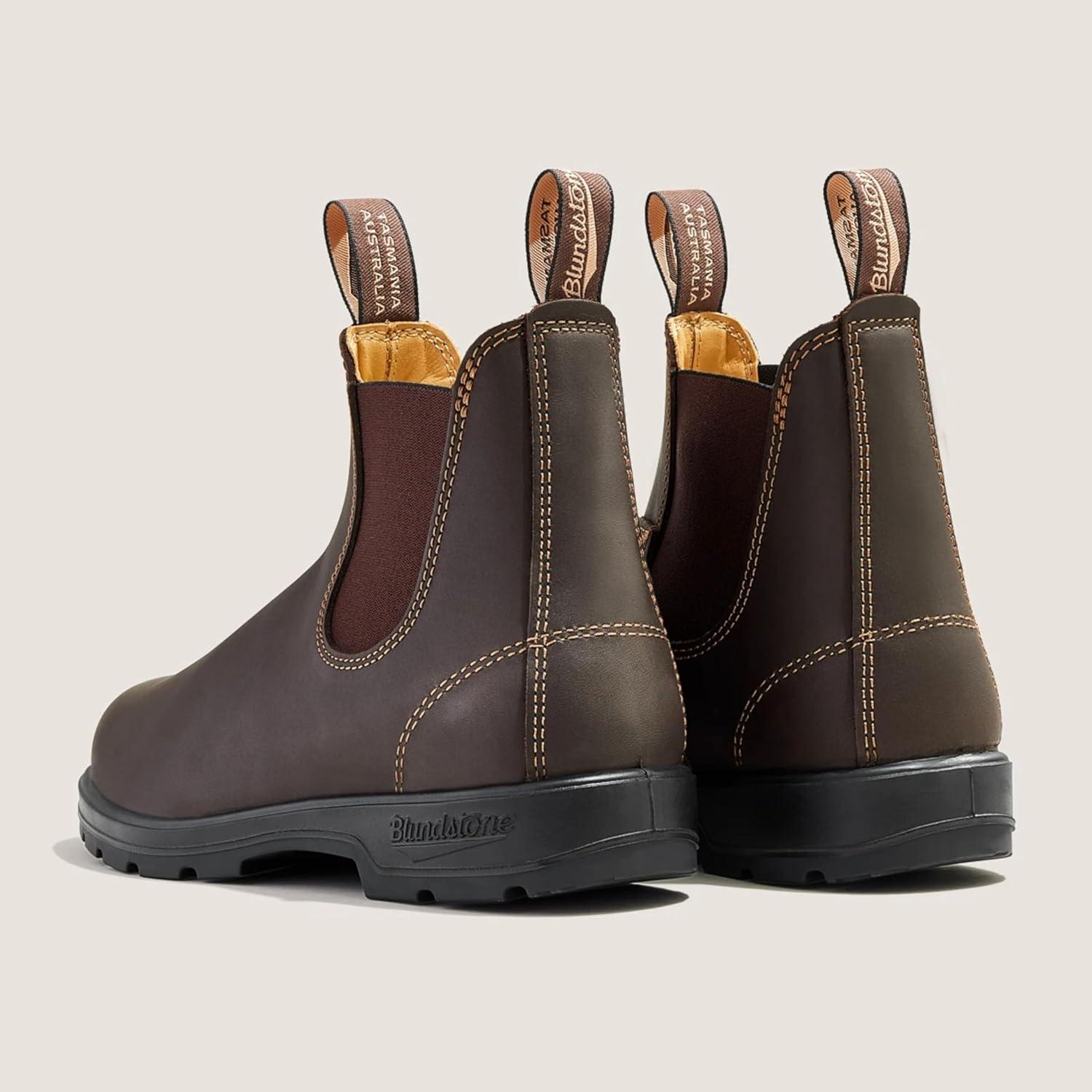 Blundstone 550 Unisex Chelsea Boots, Premium Water Resistant Leather with a Cushioned Midsole and Elastic Side For Men and Women, Walnut Brown 10 AU