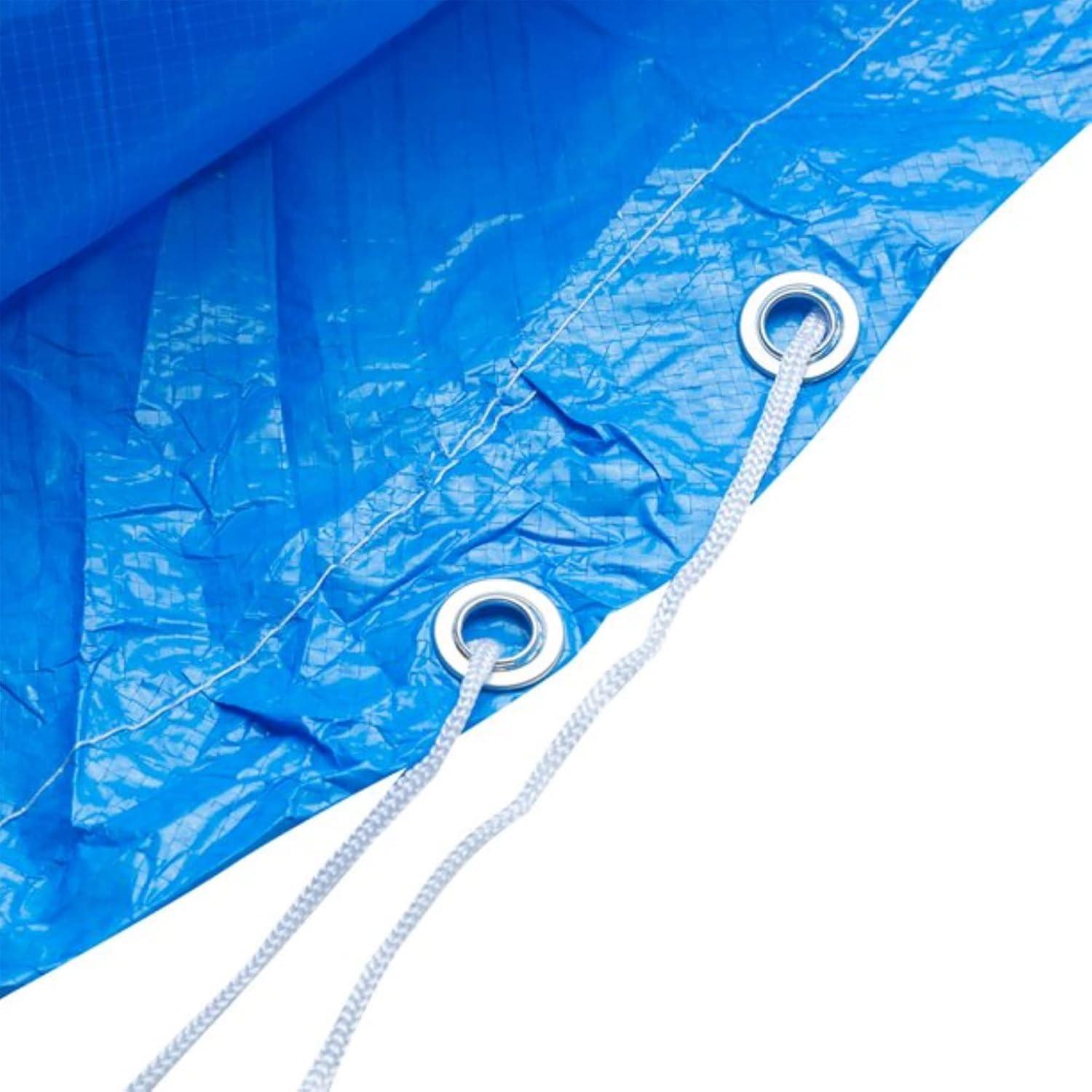 Bestway Flowclear Fast Set 8' Round Pool Cover, PVC Protective Mat with Drain Holes for Above Ground Fast Set Swimming Pool Cover