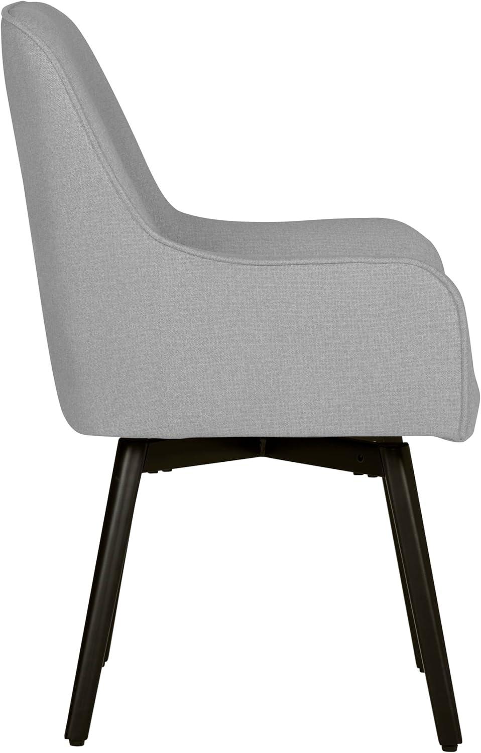 Studio Designs Home Spire Luxe Swivel Chair with Arms, Dining/Office, Black/Heather Fabric