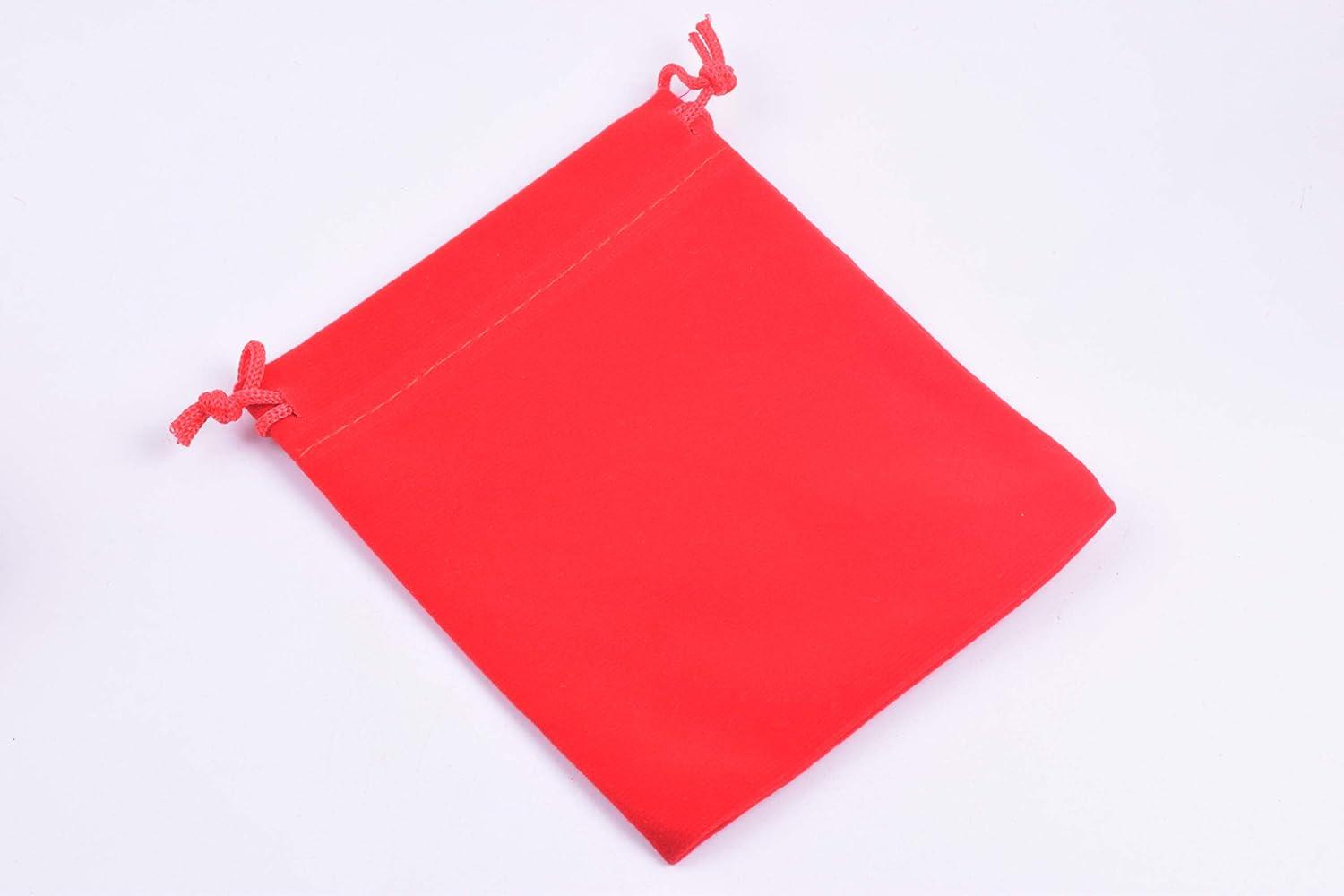 Velvet Jewelry Pouch Drawstring Bags for Gifts (2.7 x 3.5 In, Red, 50 Pack)