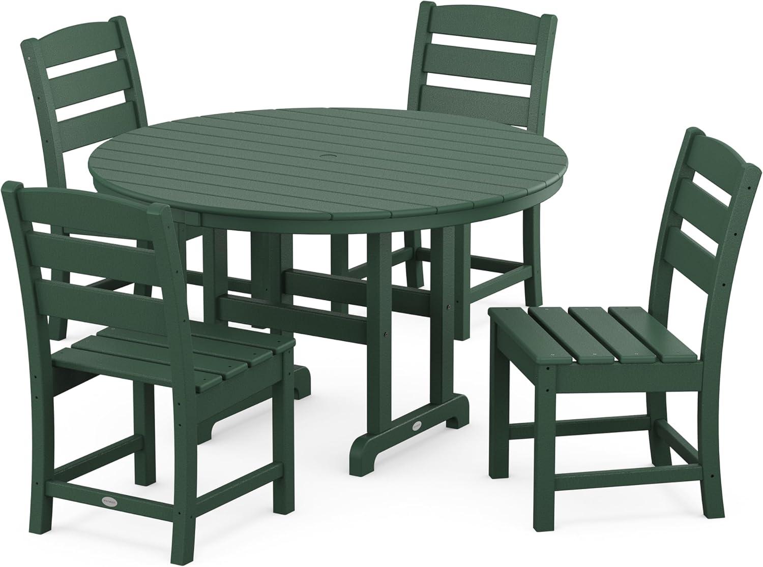 Lakeside 5-Piece Round Farmhouse Side Chair Dining Set