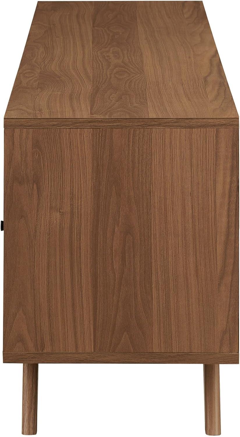 Walker Edison Mid-Century Modern Storage TV Stand for TVs up to 80”, Mocha