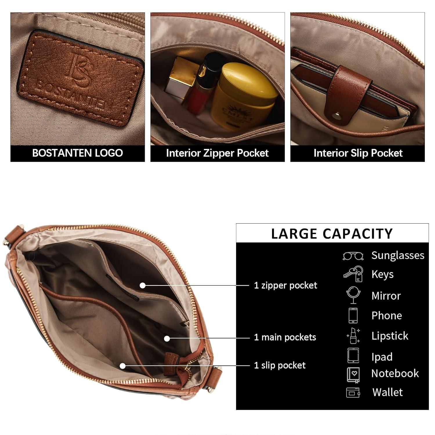 Telena Crossbody Purses for Women Trendy Vegan Leather Purses Bucket Hobo Bags Handbags with Adjustable Guitar Strap