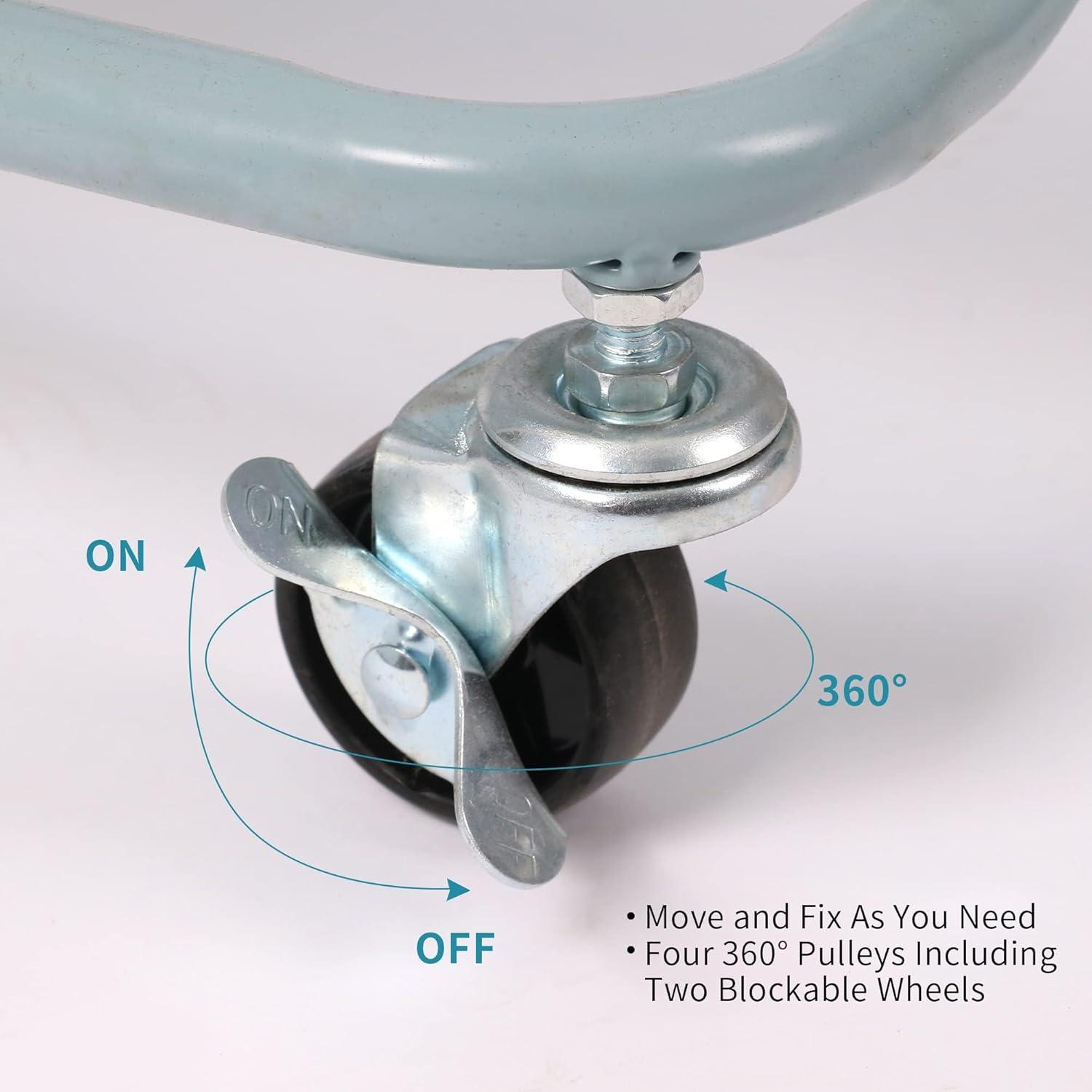 3-Tier Rolling Cart with Wheels,Kitchen Storage Carts or Metal Rolling Utility Cart with Handle,Movable Storage Organizer,Blue Carts for Nursery, Kitchen, Bathroom, Craft Room（13.4"x18.1"x31"）