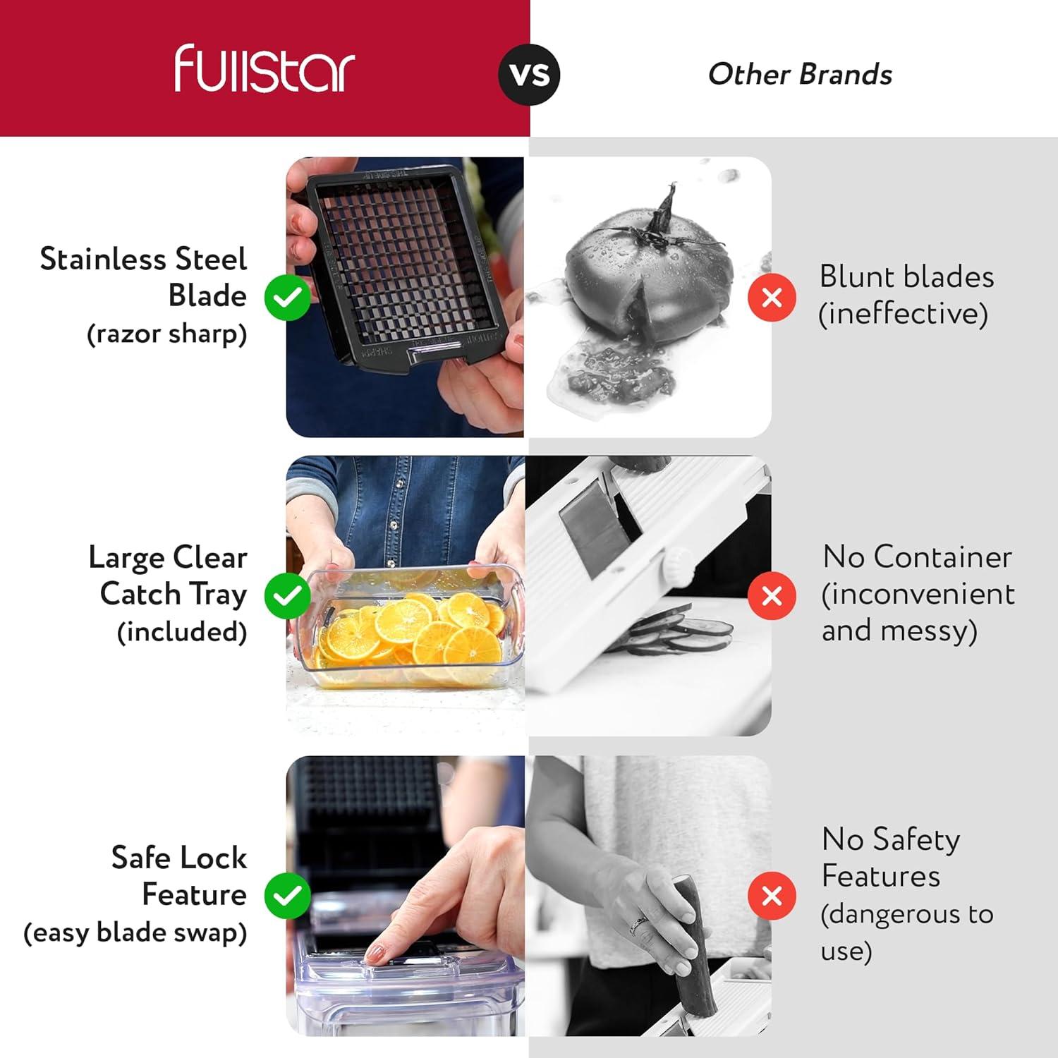 Fullstar - Vegetable Chopper, Food Chopper, Onion Chopper with Container - 4 Blades, Black