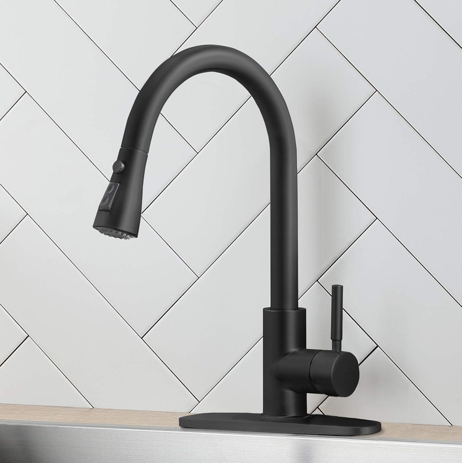 Single Handle High Arc Pull Out Kitchen Faucet,Kitchen Sink Faucets with Pull Down Sprayer