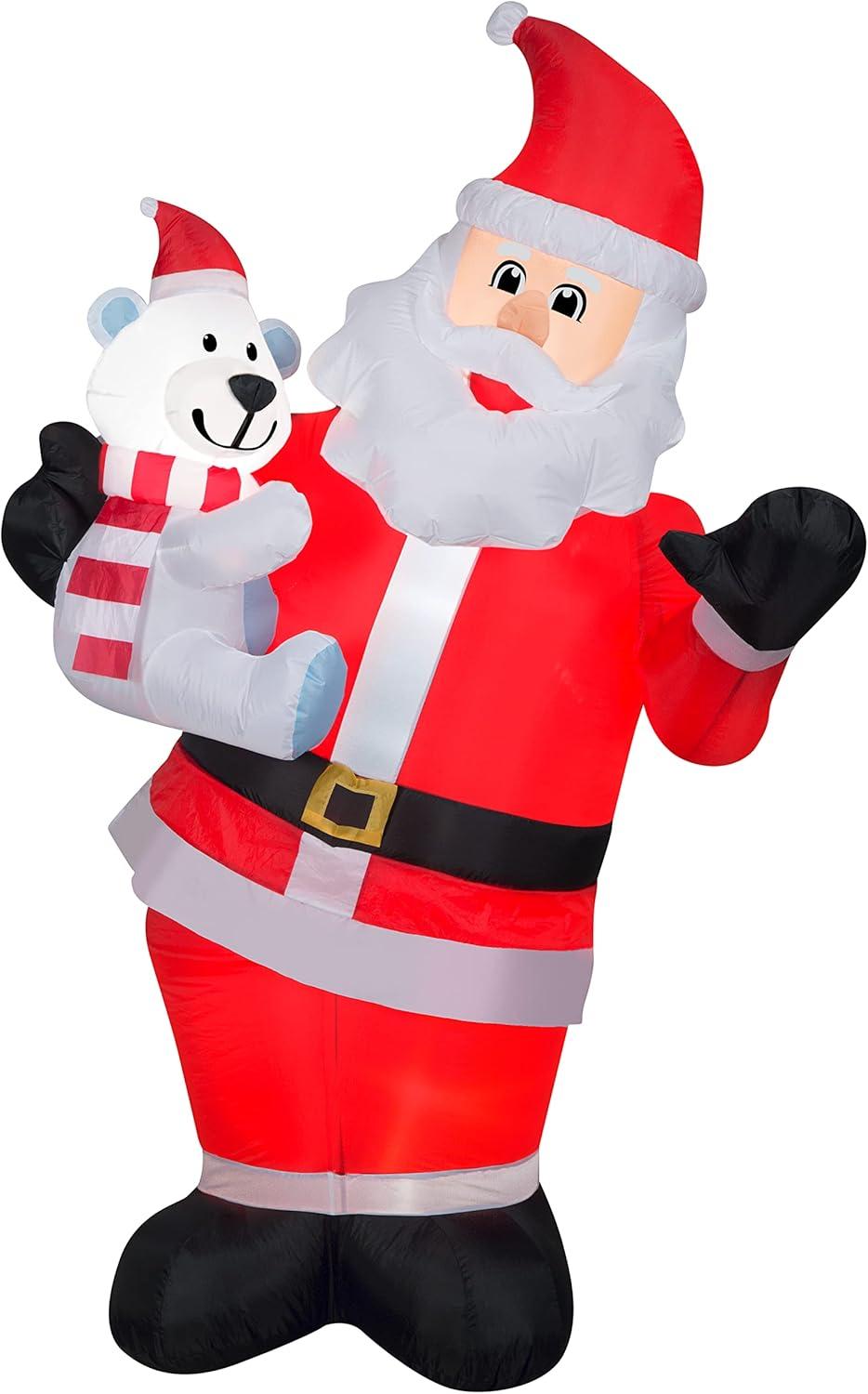 Santa Claus and Polar Bear Inflatable