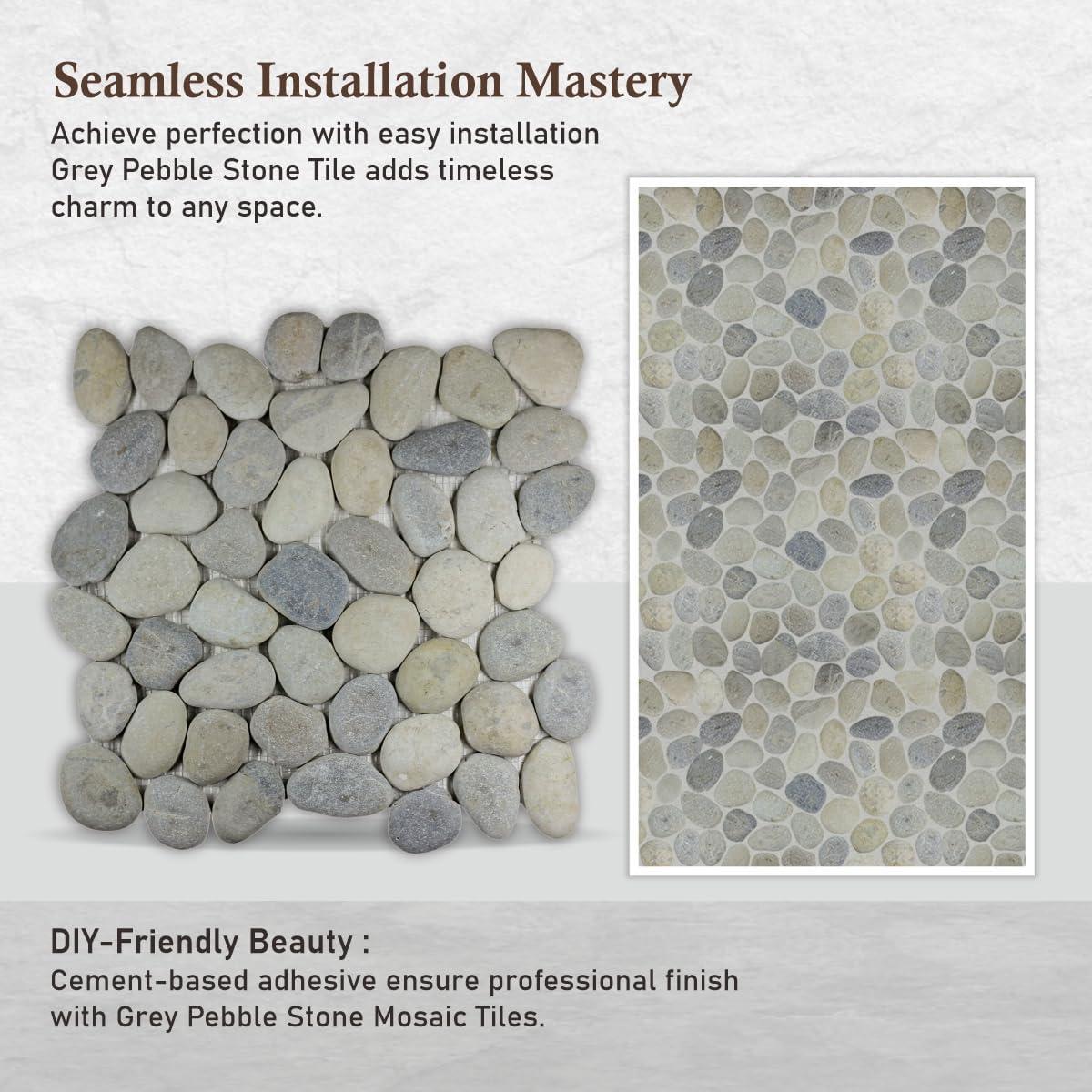 Kansas 12" x 12" Natural Stone Pebbles Mosaic Wall & Floor Tile