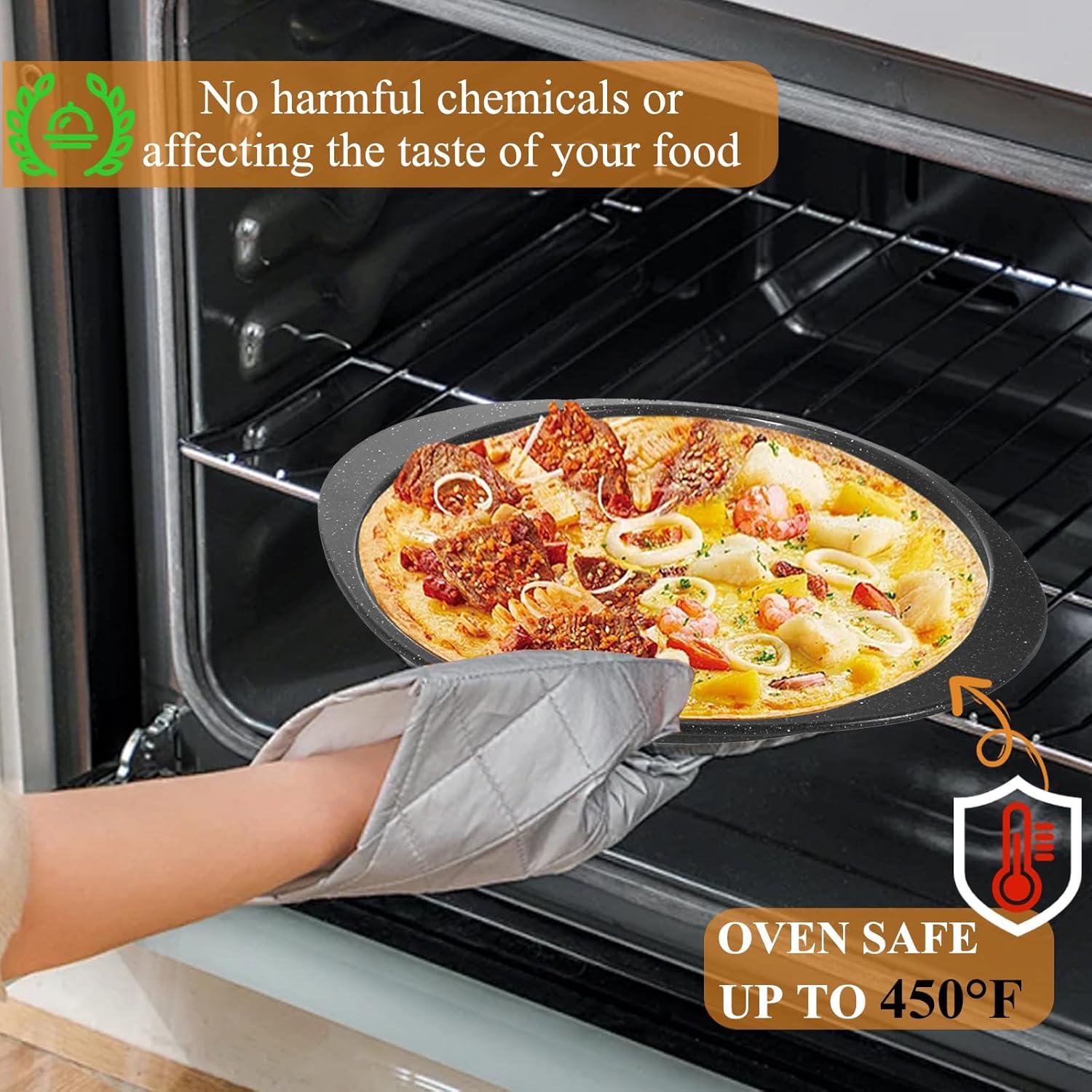 Pizza Pan for Oven – Pizza Pans with Holes, Walooza Round Pizza Tray for Oven, Perforated Carbon Steel Pizza Pan, 1 PCS