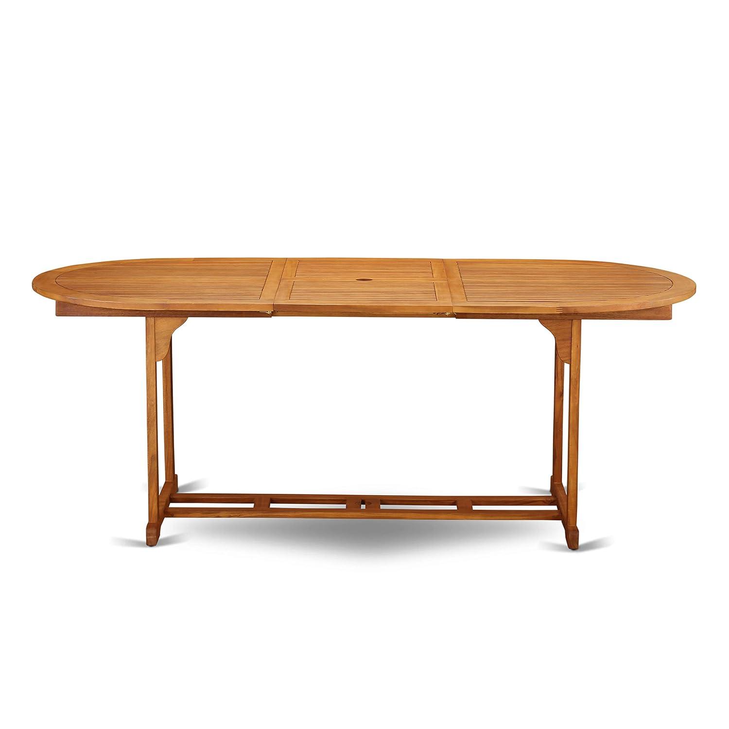 East West Furniture Wooden Patio Set Natural Oil, BSBS9CANA