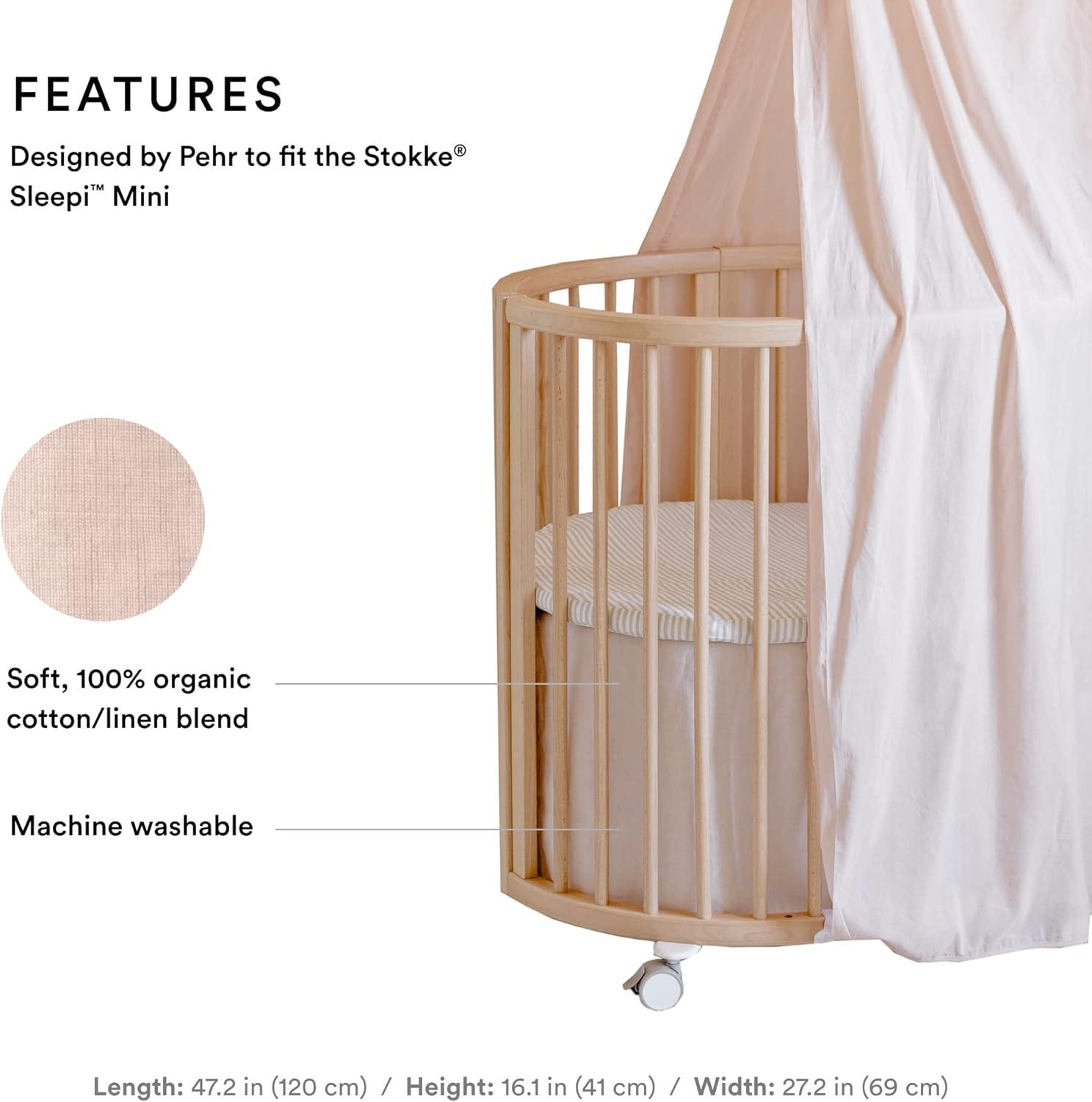 Blush Organic Cotton Linen Mini Bed Skirt