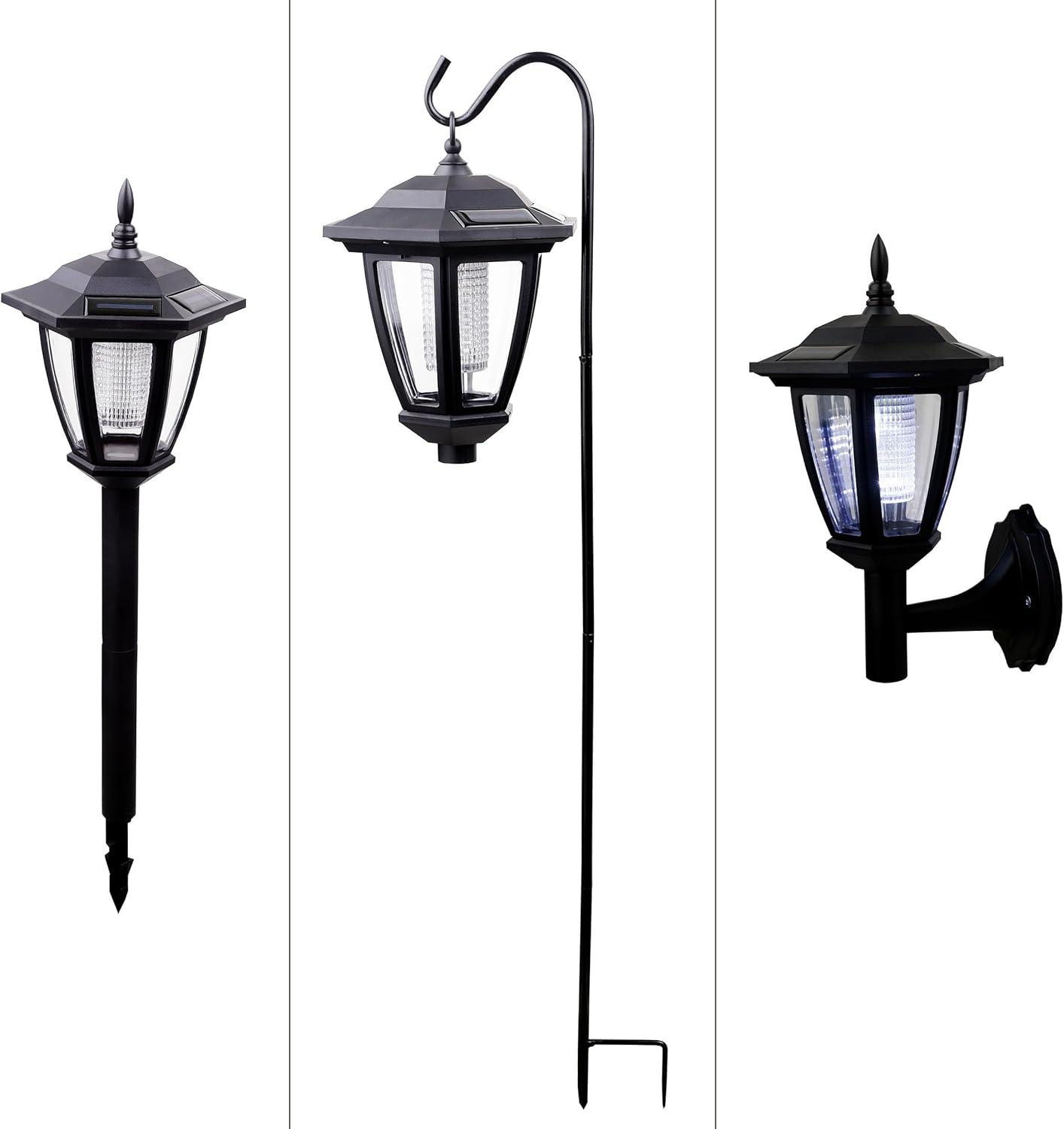 Solar Black LED Outdoor Wall Lantern