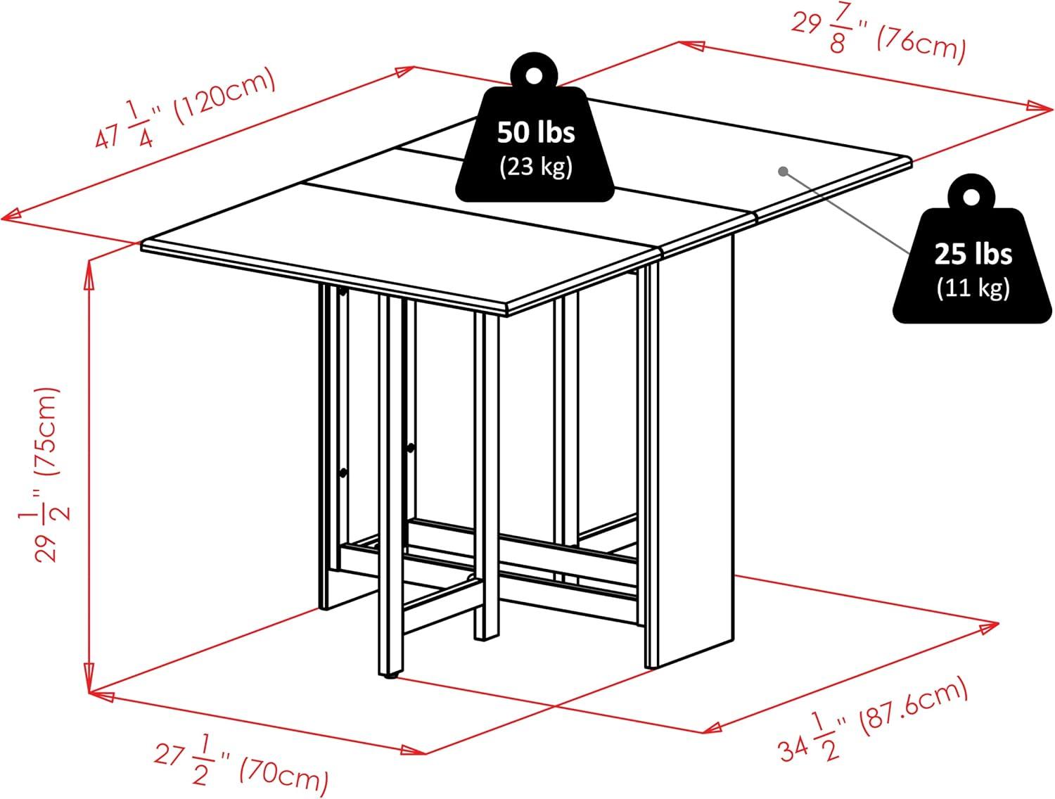 Clara Double Drop Leaf Dining Table Walnut - Winsome: Gateleg, Folding, Seats 4