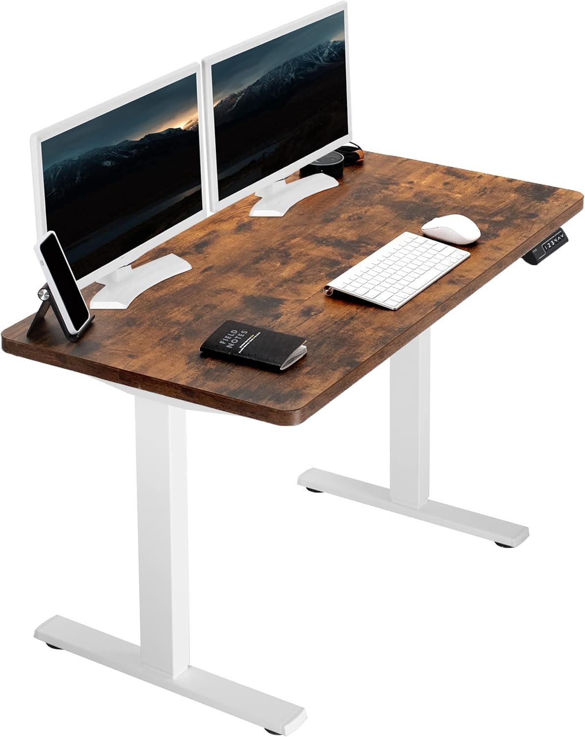 VIVO Single Motor Electric Desk with Push Button Memory Controller