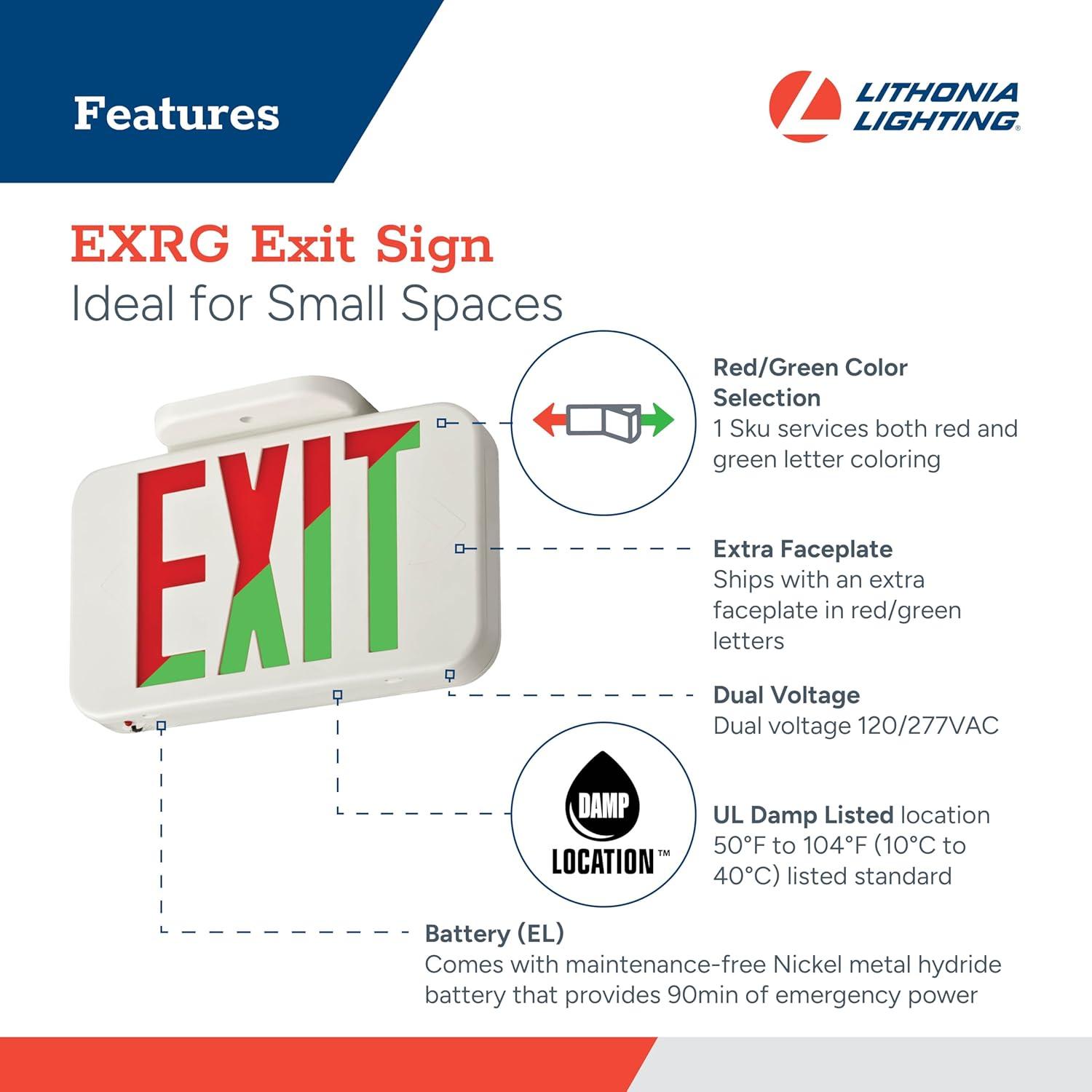 Lithonia Lighting Exrg El Contractor Select Exrg Integrated Led Exit Sign - White