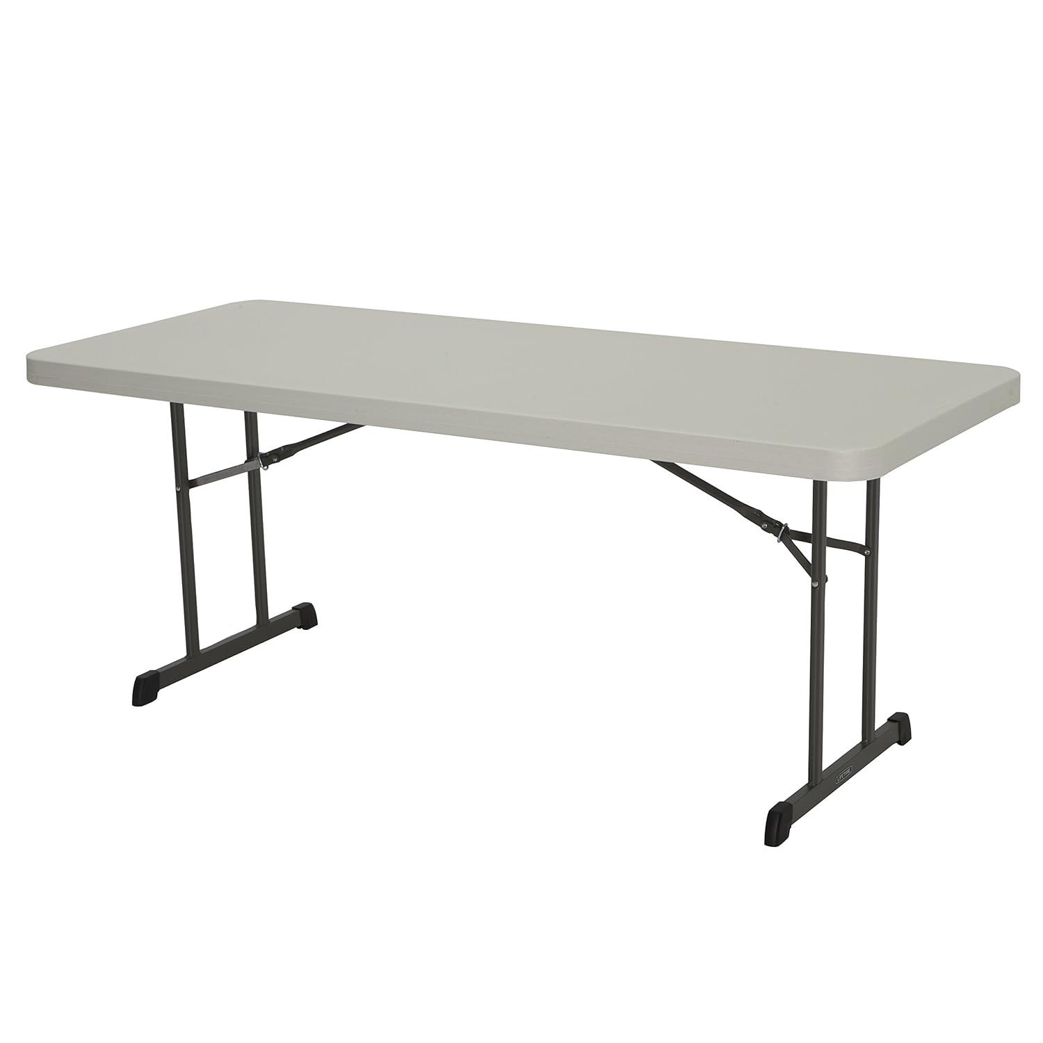 Lifetime 6 Foot Rectangle Folding Table, Indoor/Outdoor Professional, Putty (80126)