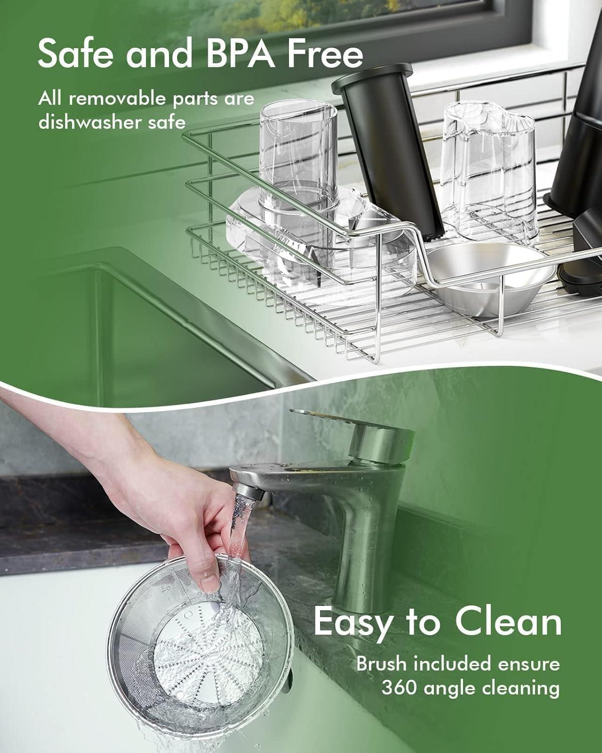 SiFENE 350W Centrifugal Juicer Machine, 2.5" Wide Chute, 3 Speed Setting, Compact Design, Easy to Clean, Black