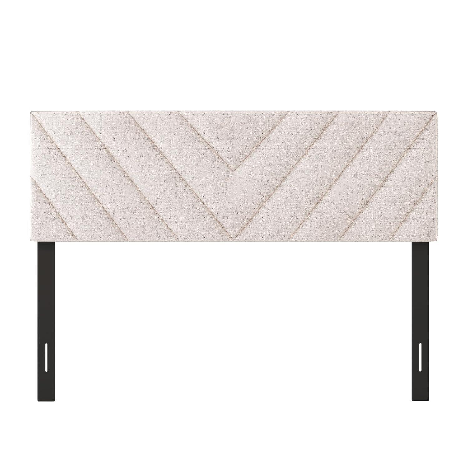 Kepooman Headboard, Linen Upholstered Headboard for Full and Queen Size Bed Frames-Beige