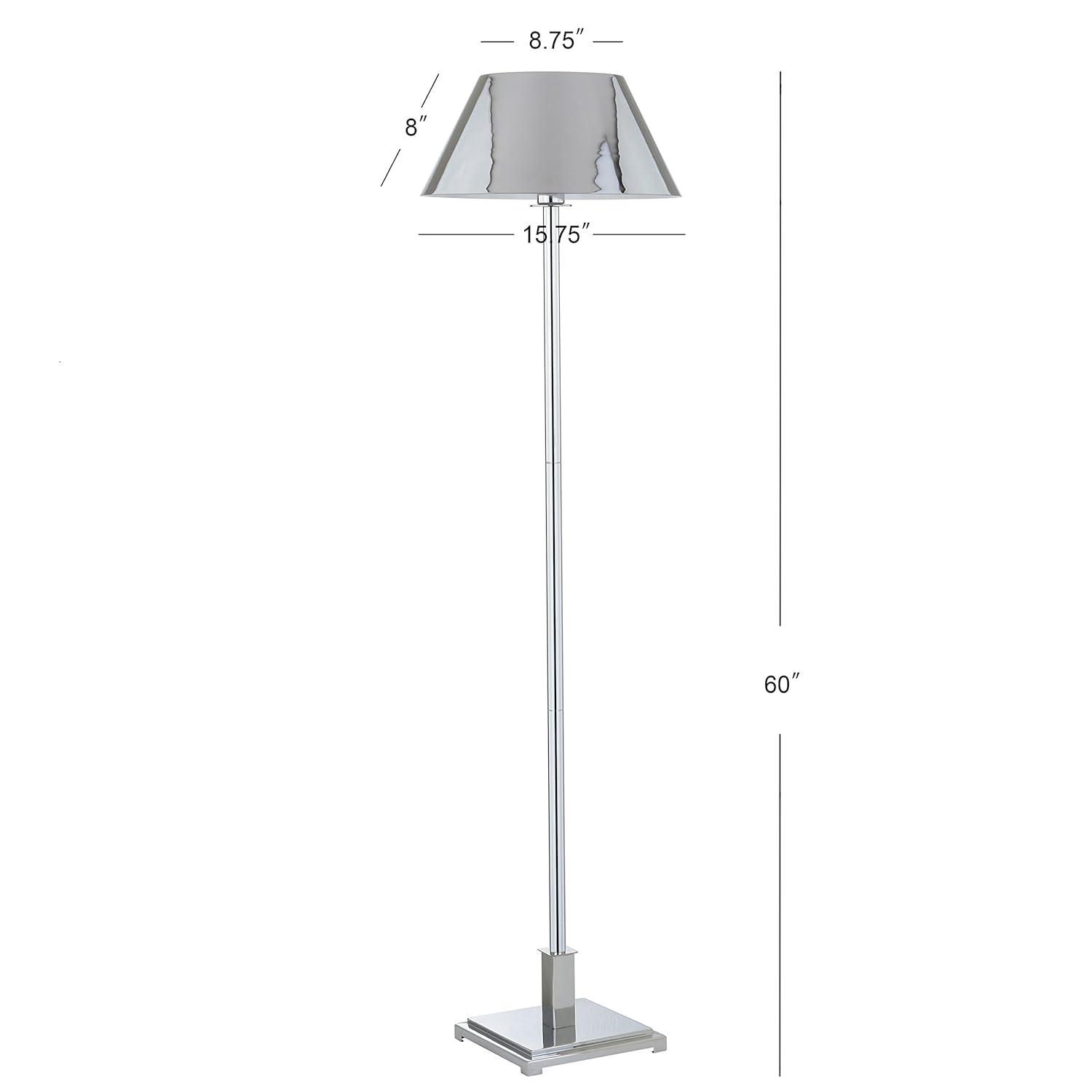 JONATHAN Y JYL6005A Roxy 60" Metal LED Floor Lamp, Contemporary, Modern, Transitional for living room, dinning room, bedroom, office Bulb Included, Chrome