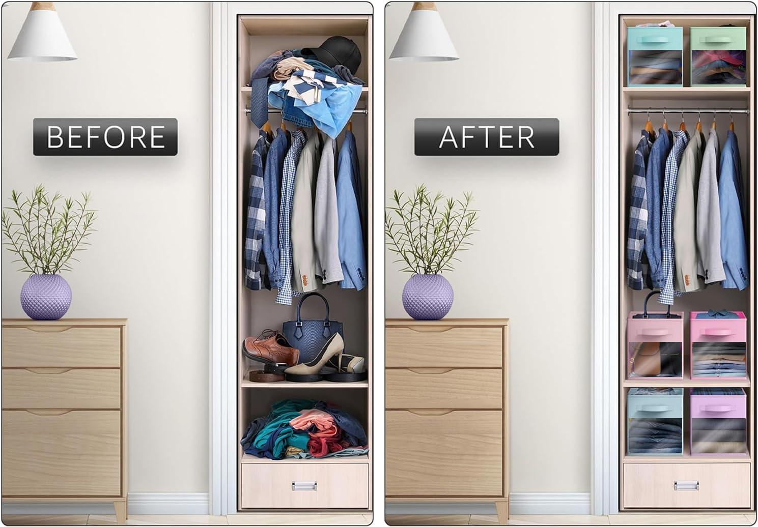 Sorbus Sorbus Storage Bins with Clear Window - 6 Foldable Baskets with Handles