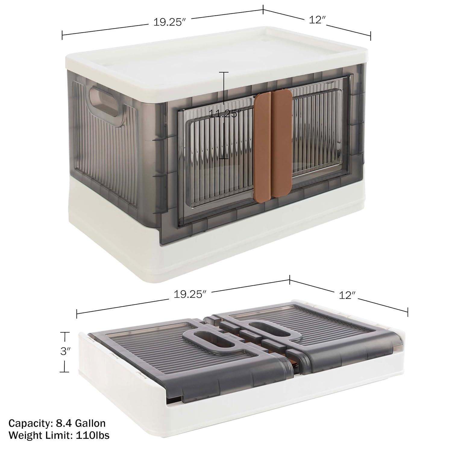 Home-Complete 8.4 Gal Foldable Storage Bin with Lid