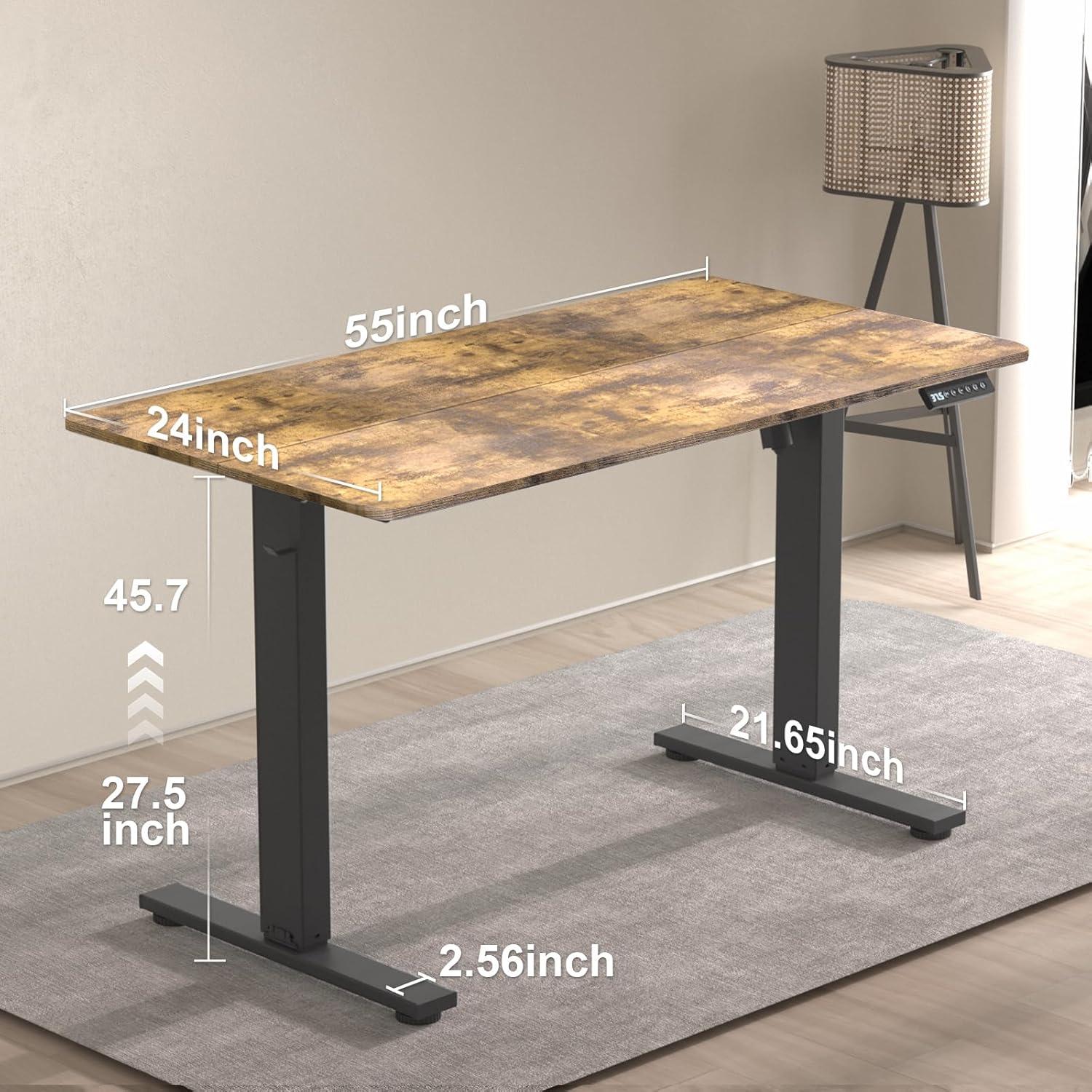 Vivo VIVO 55" x 24" Electric Sit Stand Desk, Height Adjustable Workstation (E155TB series)