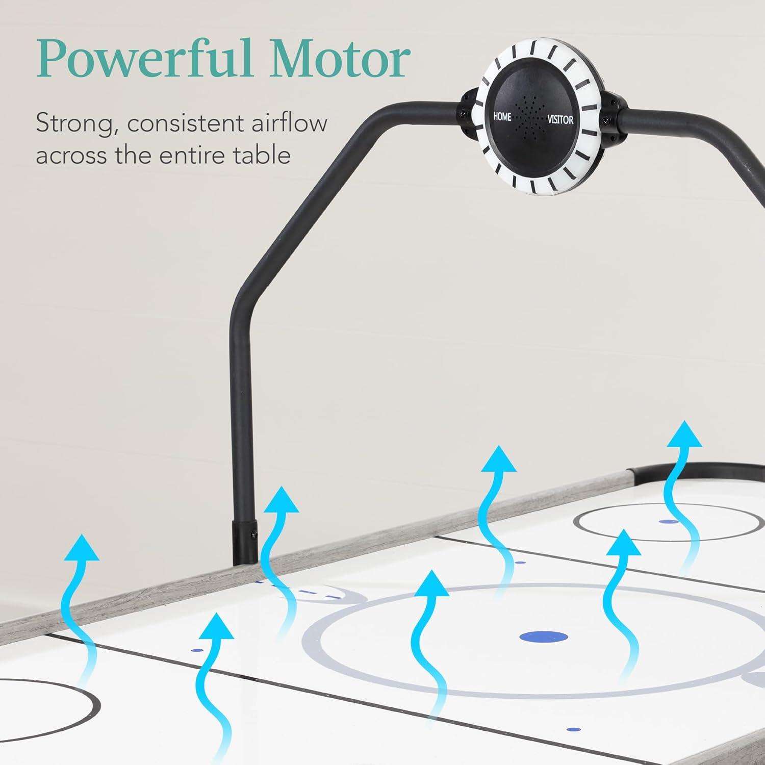 Best Choice Products 54in Air Hockey Game Table w/ LED Lights, Scoreboard, Powerful Motor - Gray
