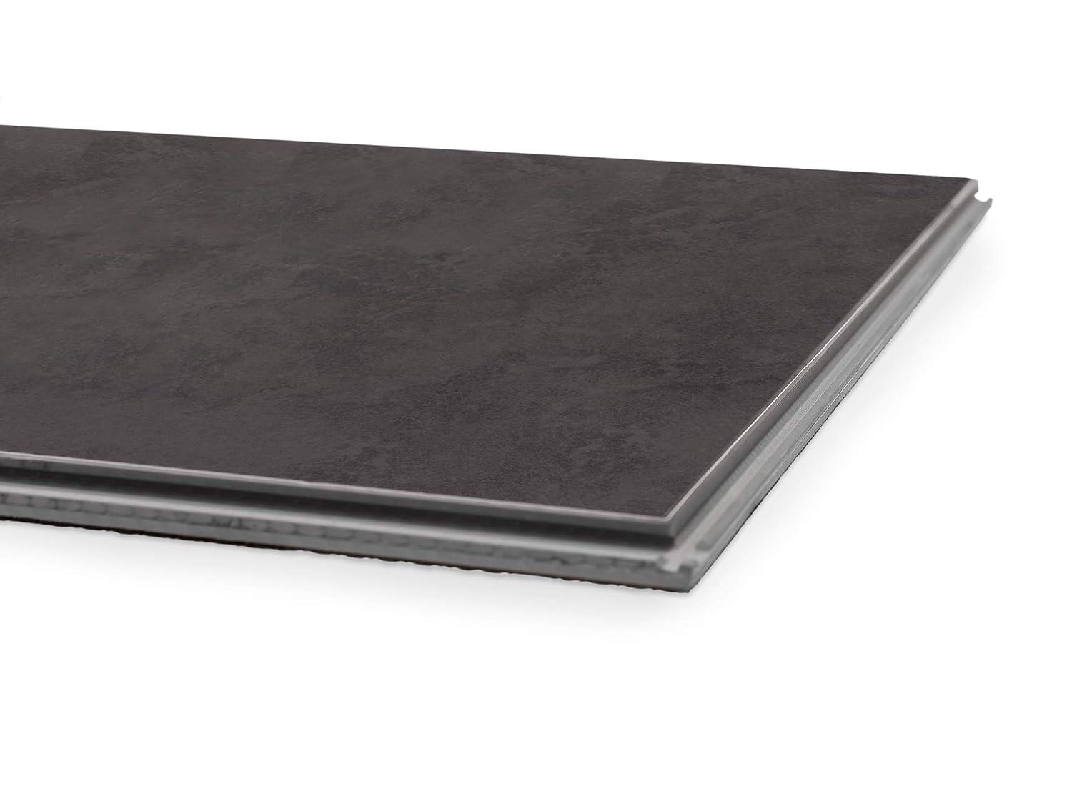 NewAge Products Stone Composite Luxury Vinyl Tile 600 Sqft Flooring Bundle (12" W x 23" L x 0.37" H), Slate
