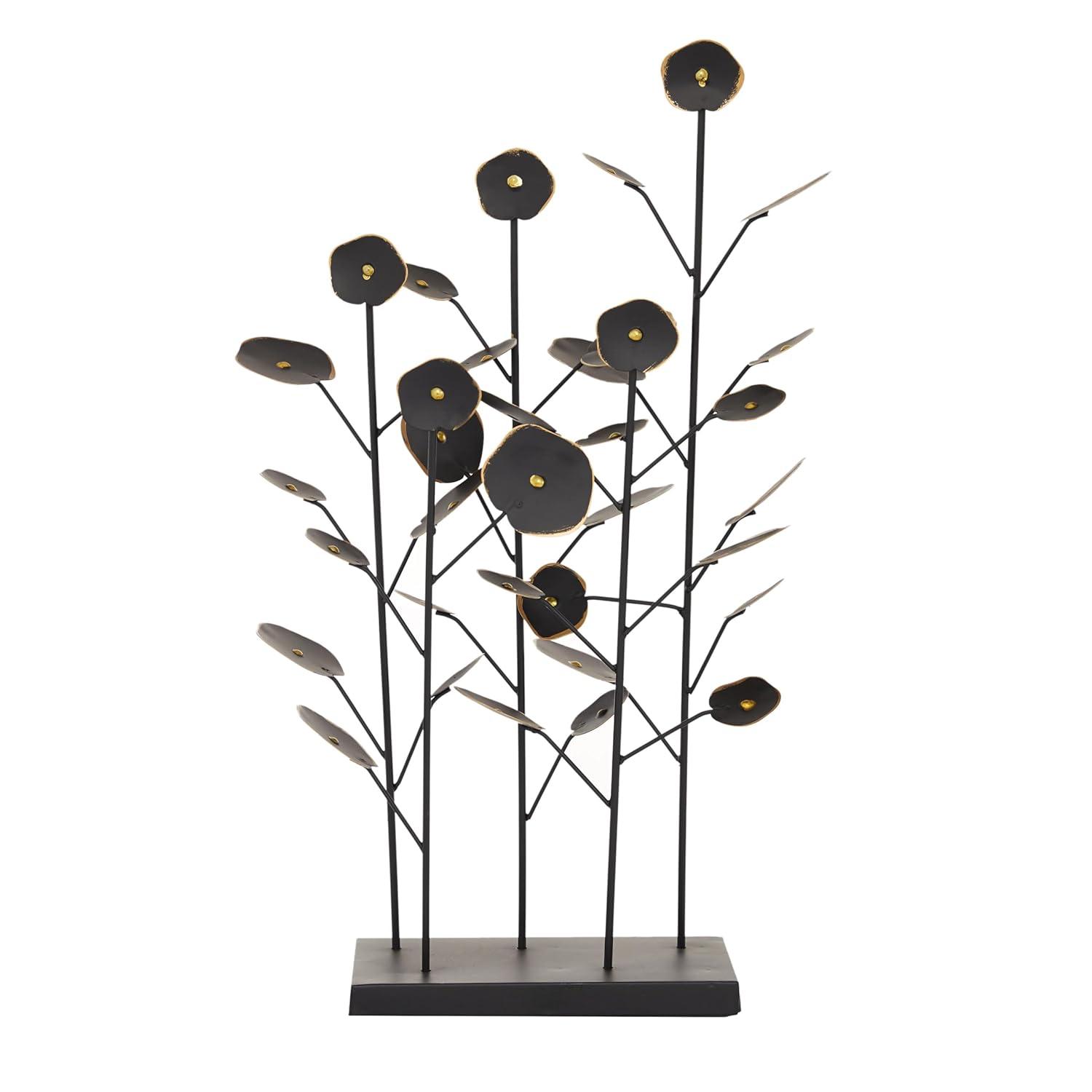 14" x 21" Black Metal Leaf Sculpture, by DecMode