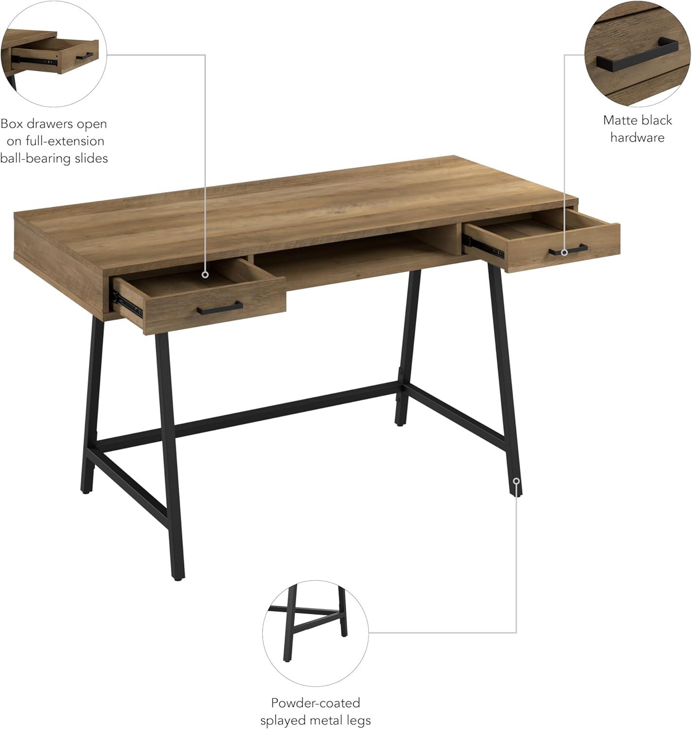 Steele 54W Writing Desk in Reclaimed Pine by Bush Furniture - Engineered Wood