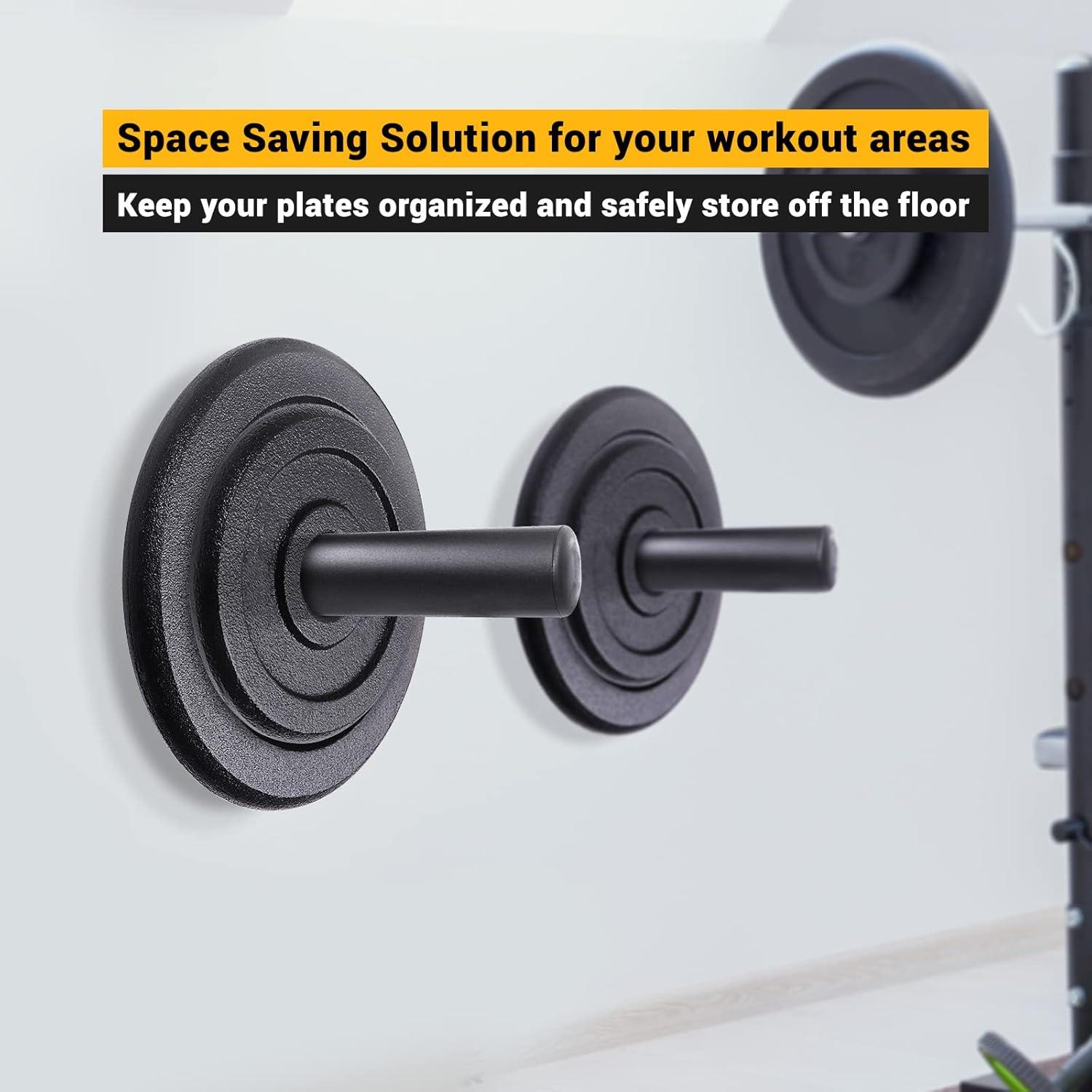 A2ZCARE Wall Mount Weight Plate Holder – Fits 2” Olympic Weight Plates
