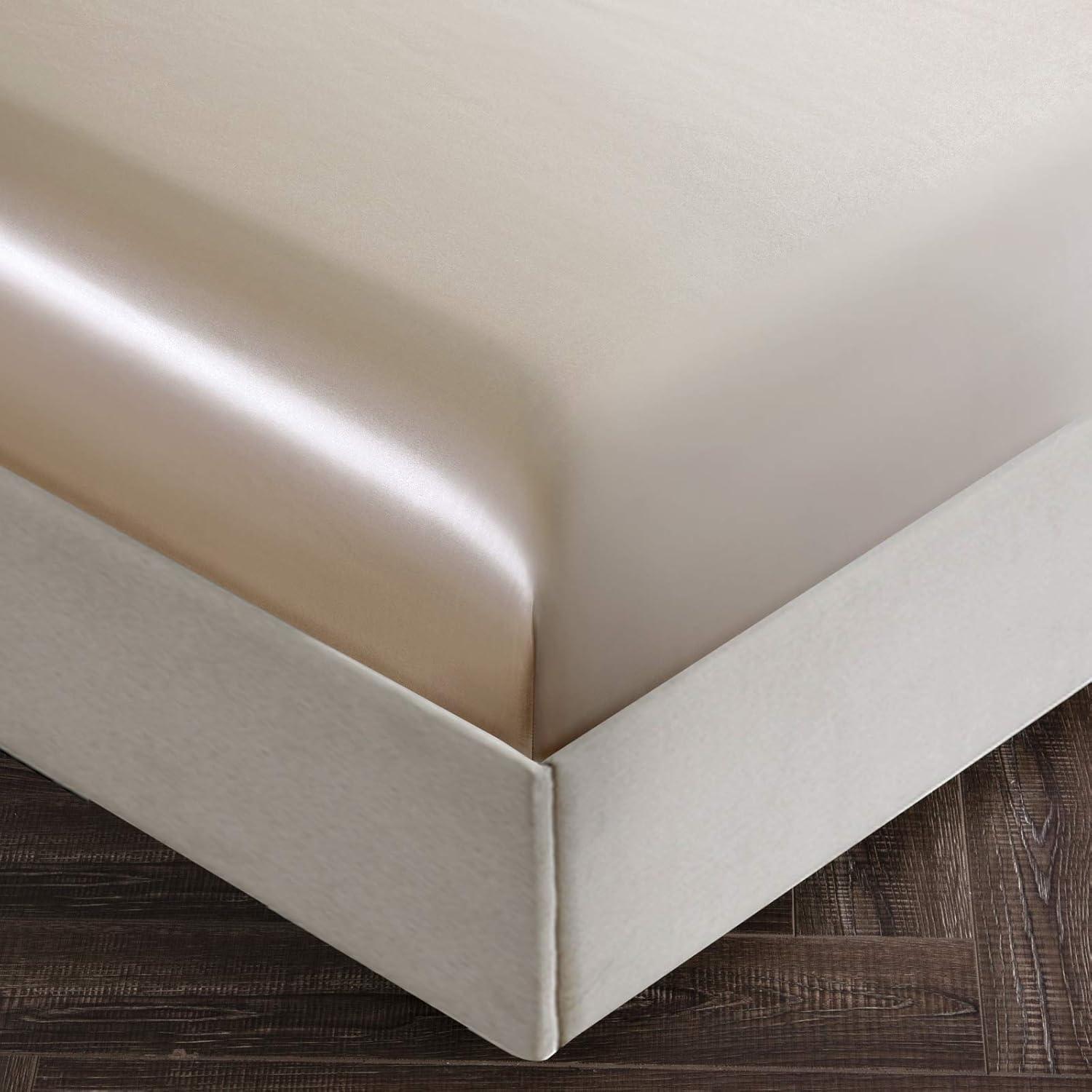 Beige Full Size Ultra Silky Soft Satin Sheet Set