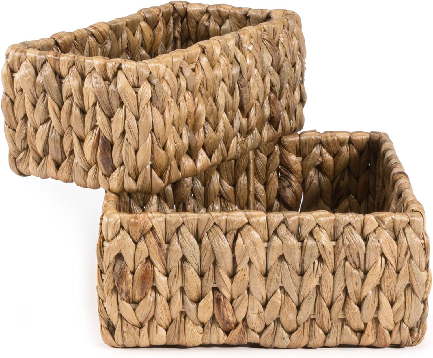 happimess Tress Minimalist Hand-Woven Hyacinth Nesting Baskets, Natural (Set of 3)